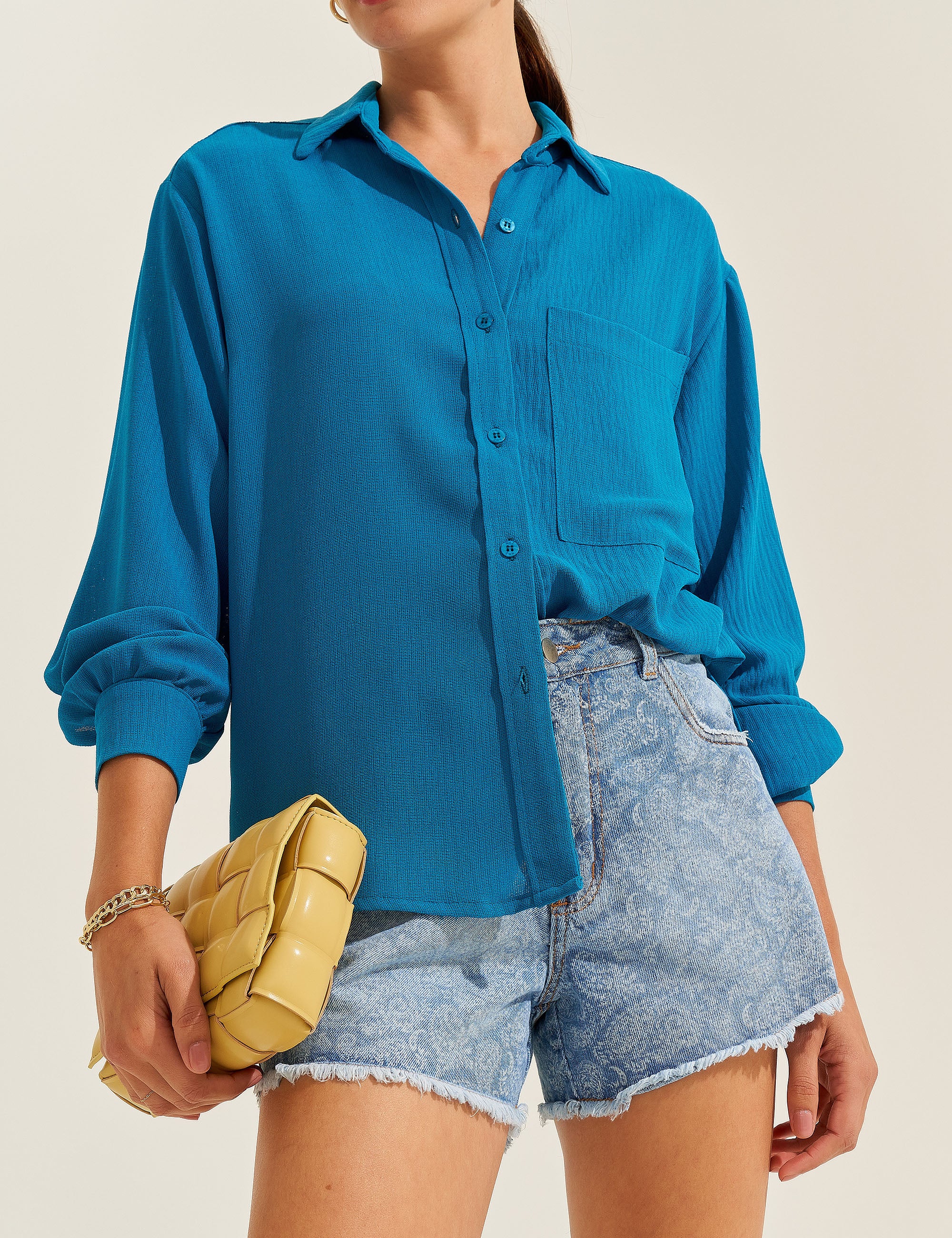 Shorts Paisley Jeans Claro