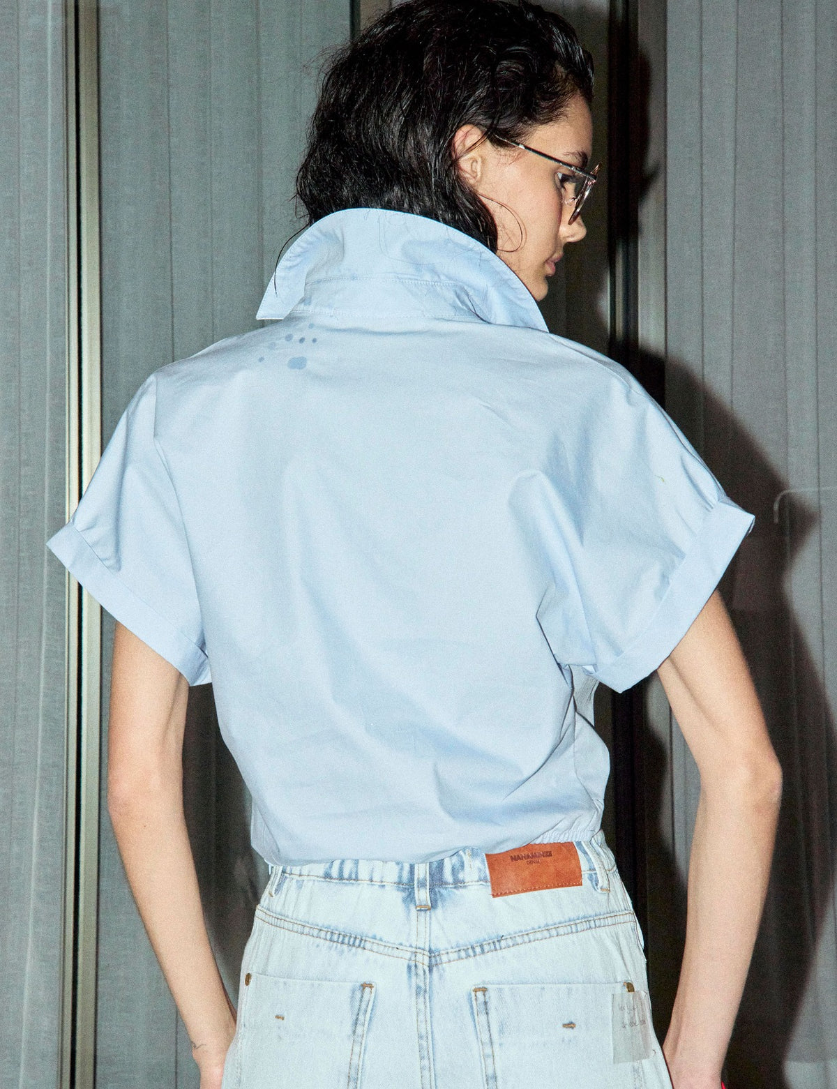 Camisa Antonella Tricoline Azul