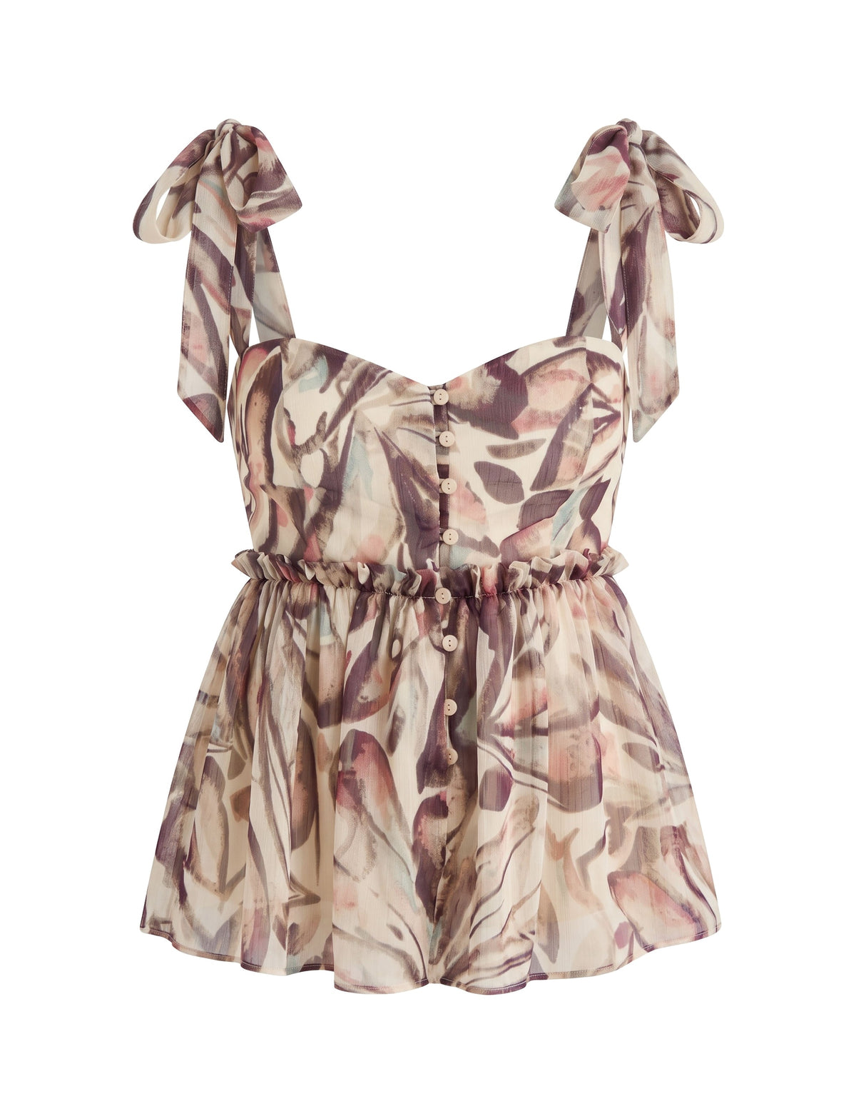 Blusa Borboleta Chiffon Areia
