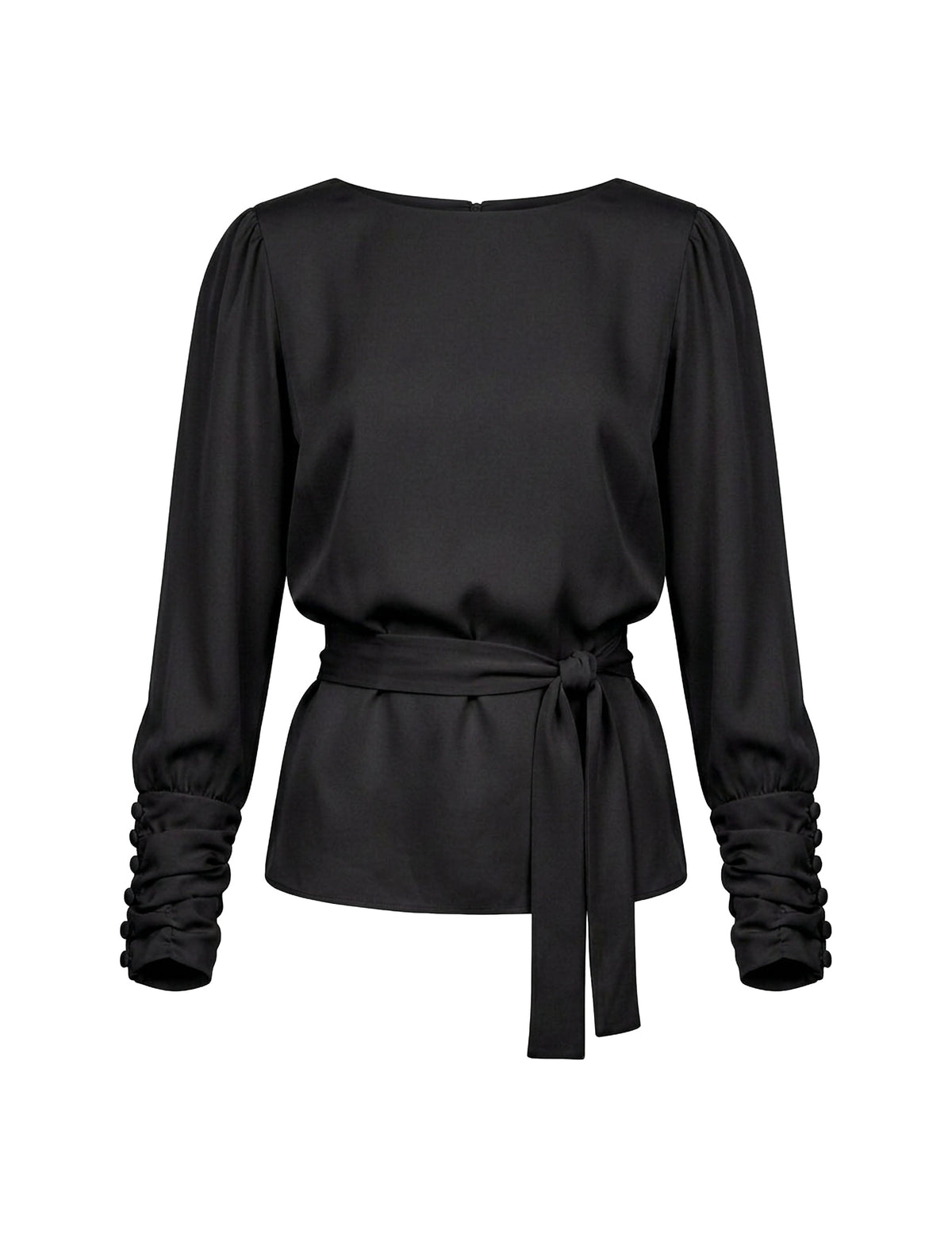 Blusa Transpasse Acetinada Preto