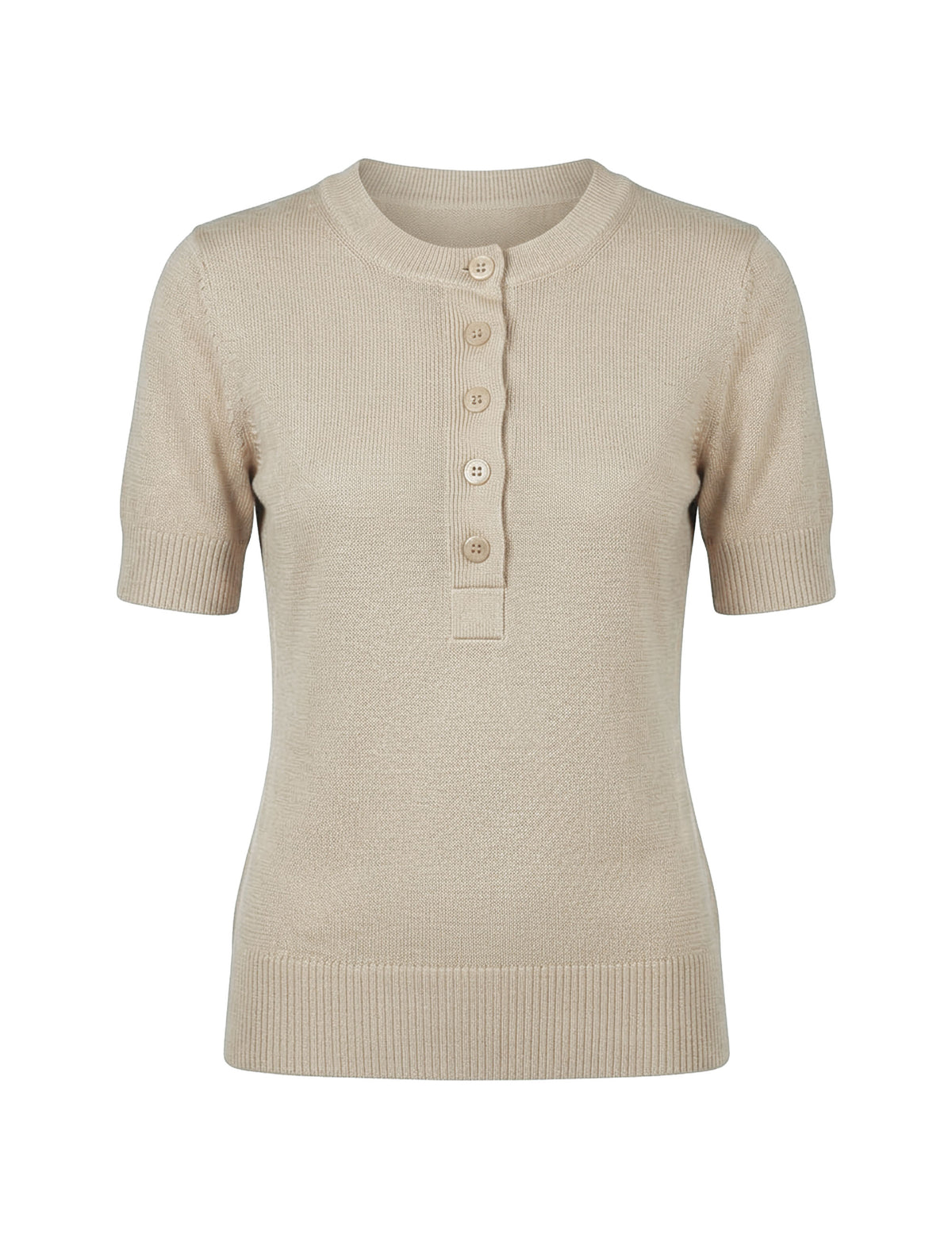Blusa Viscose Tricot Bege