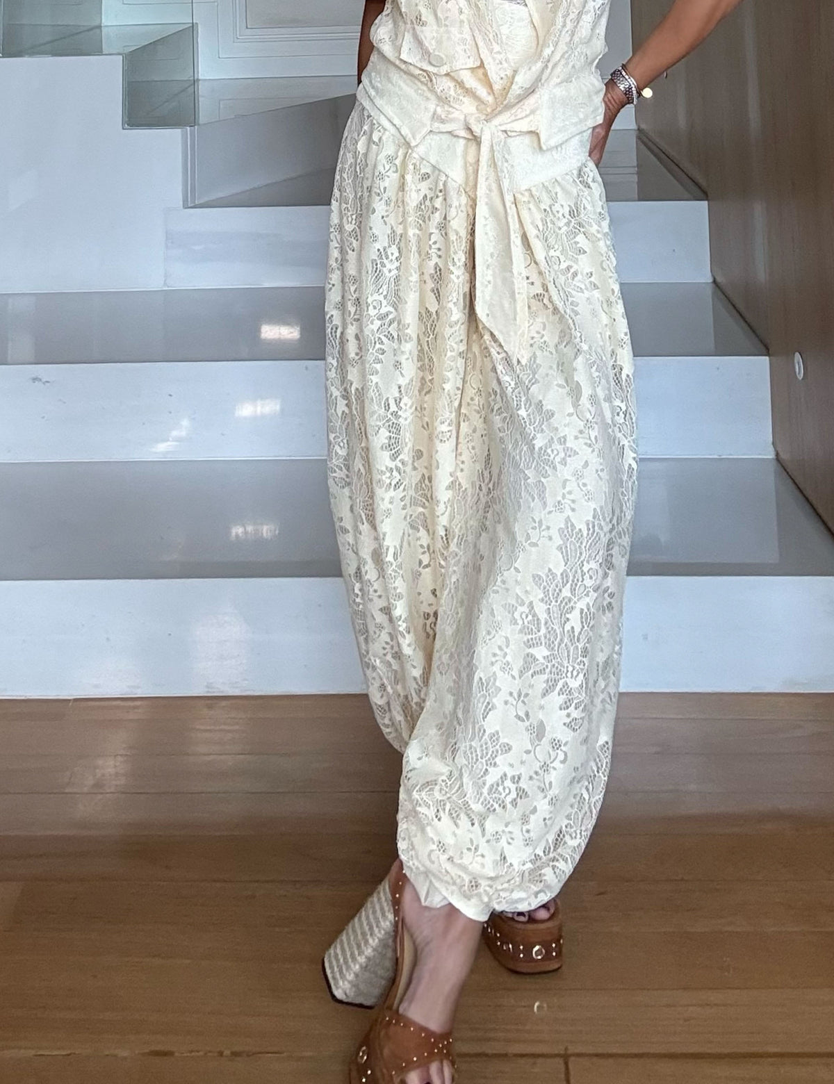 Calça Renda Off White