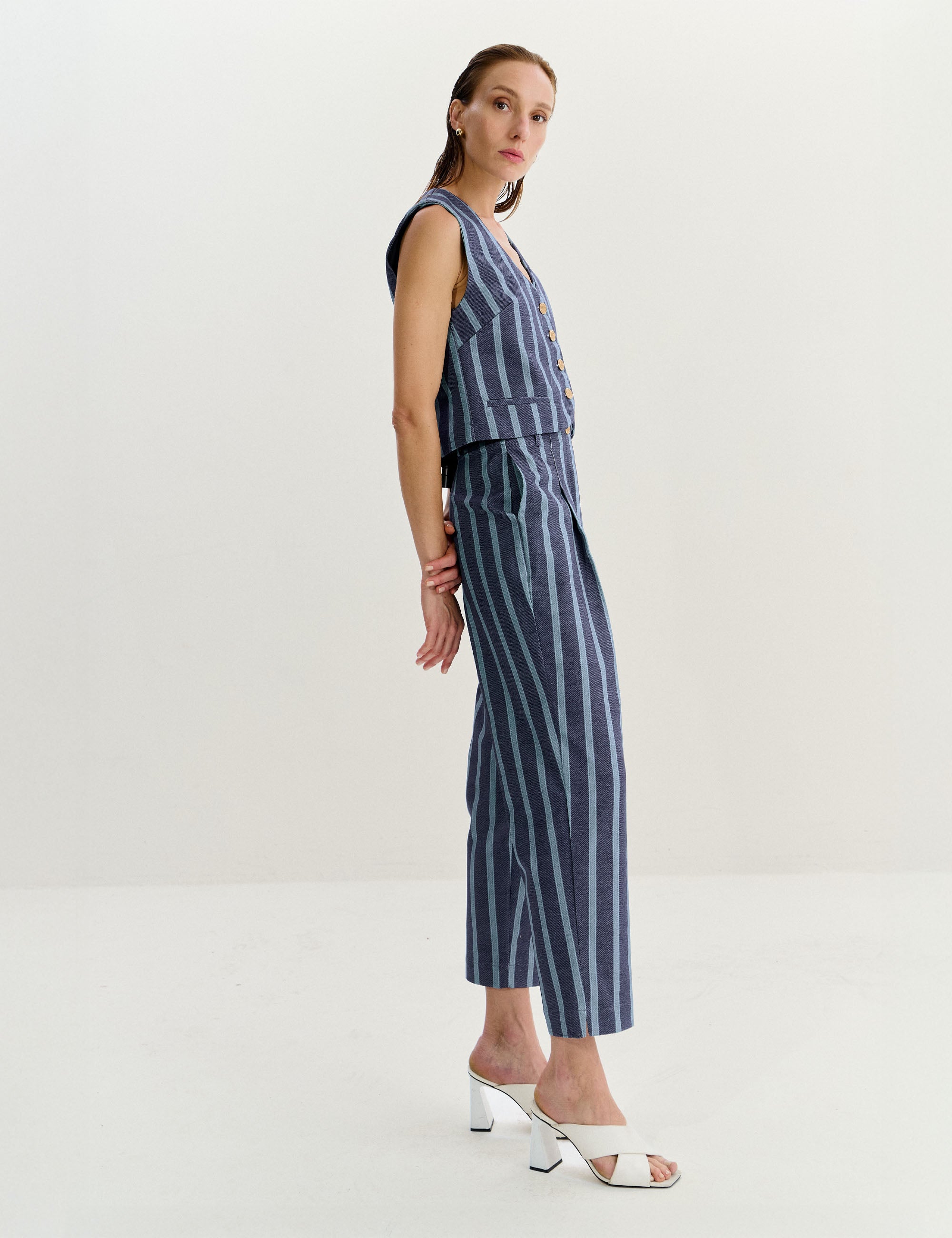 Calça Isabella Listra Marinho