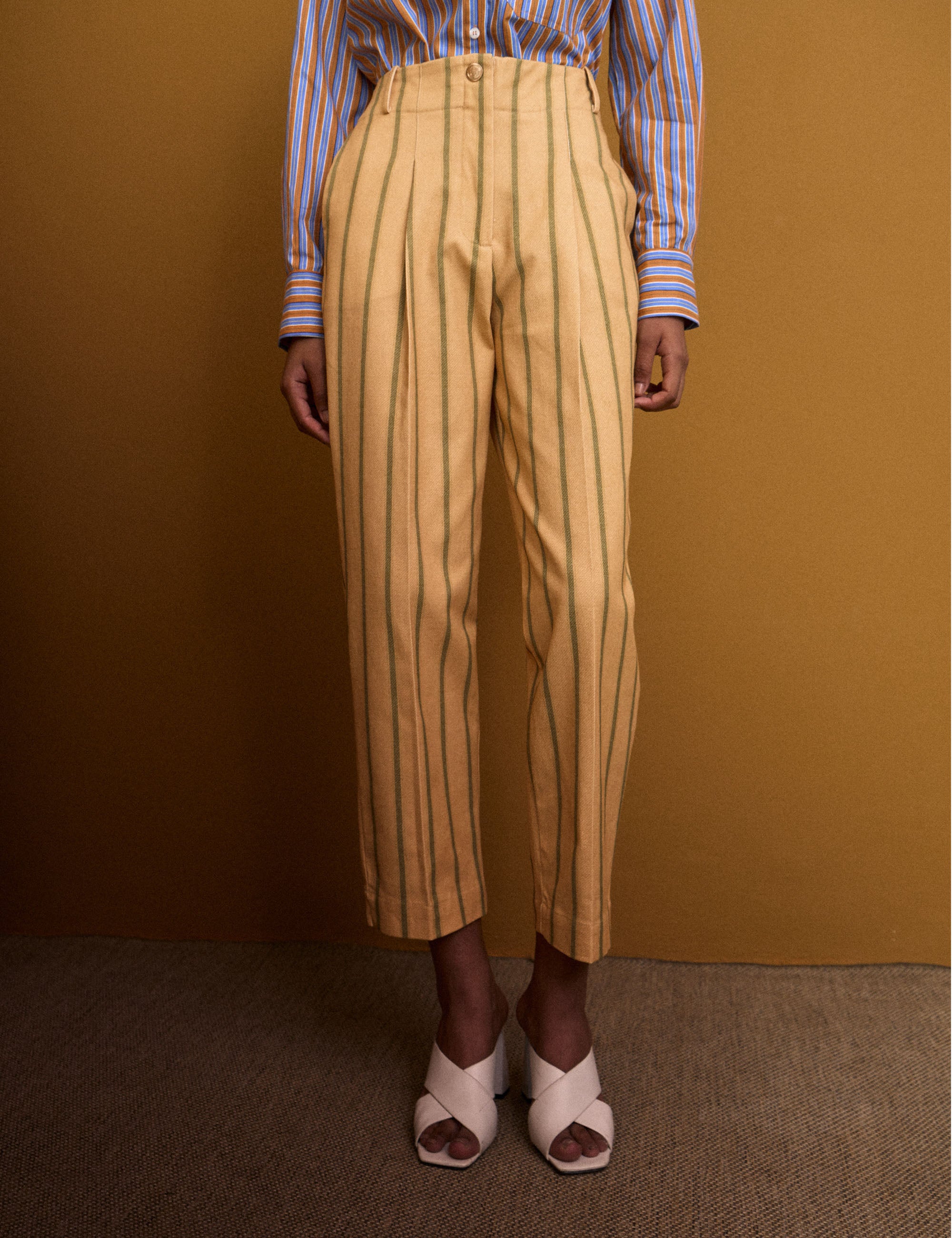 Calça Isabella Listra Mostarda