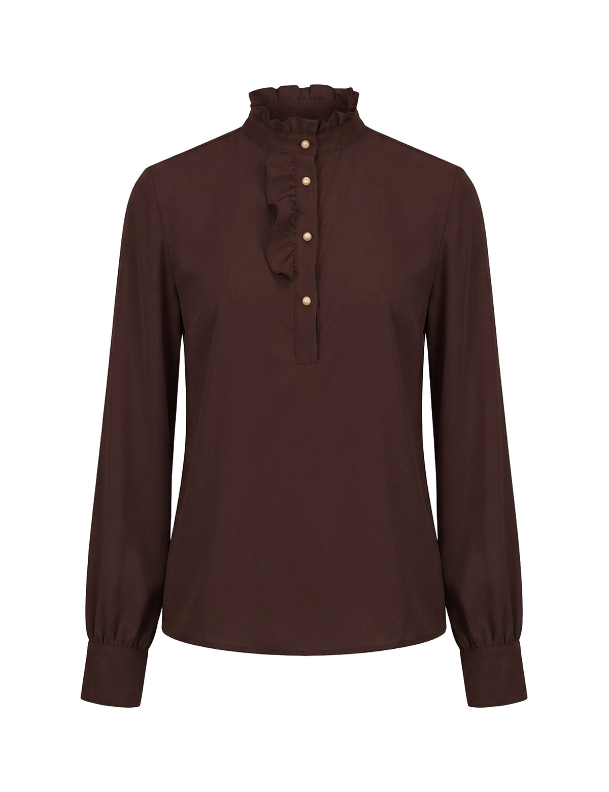 Camisa Aurora Crepe Marrom