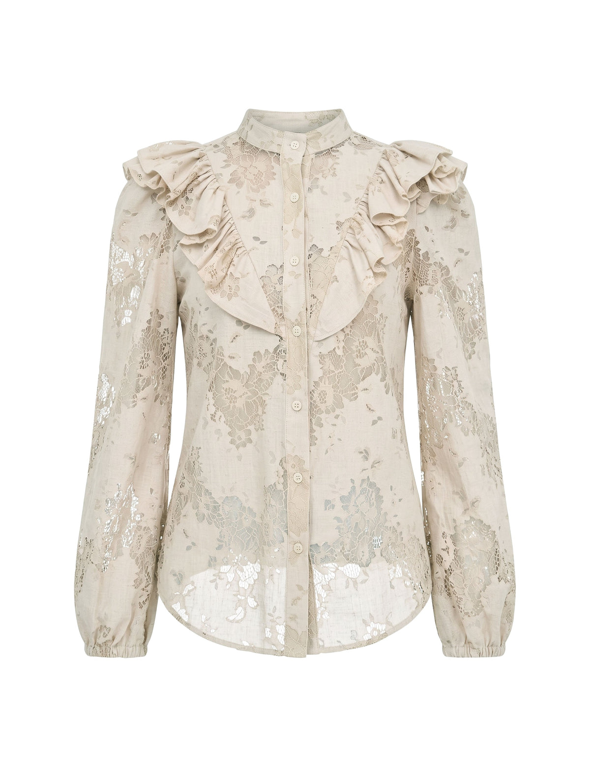 Camisa Carmina Renda Marfim