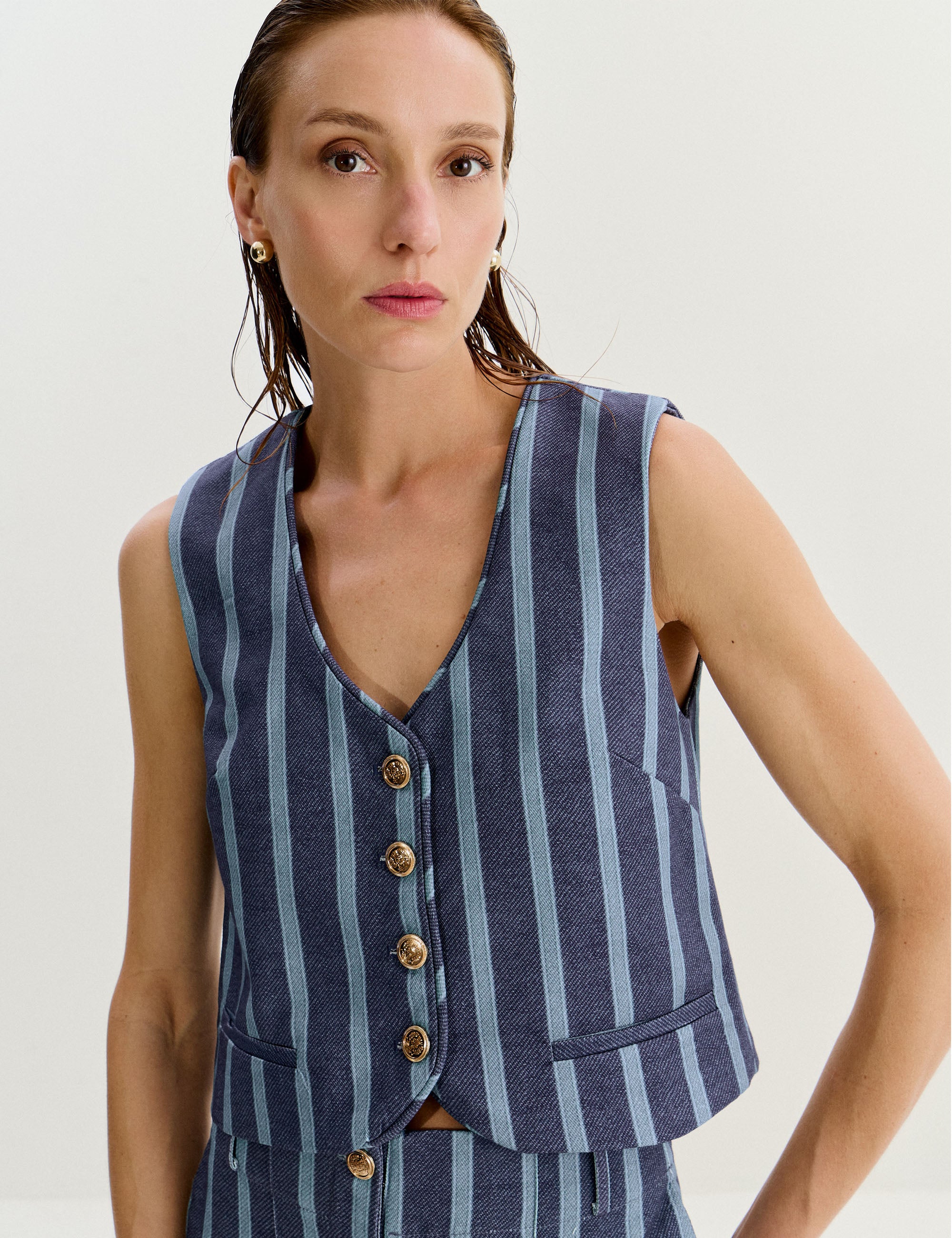 Colete Isabella Listra Marinho