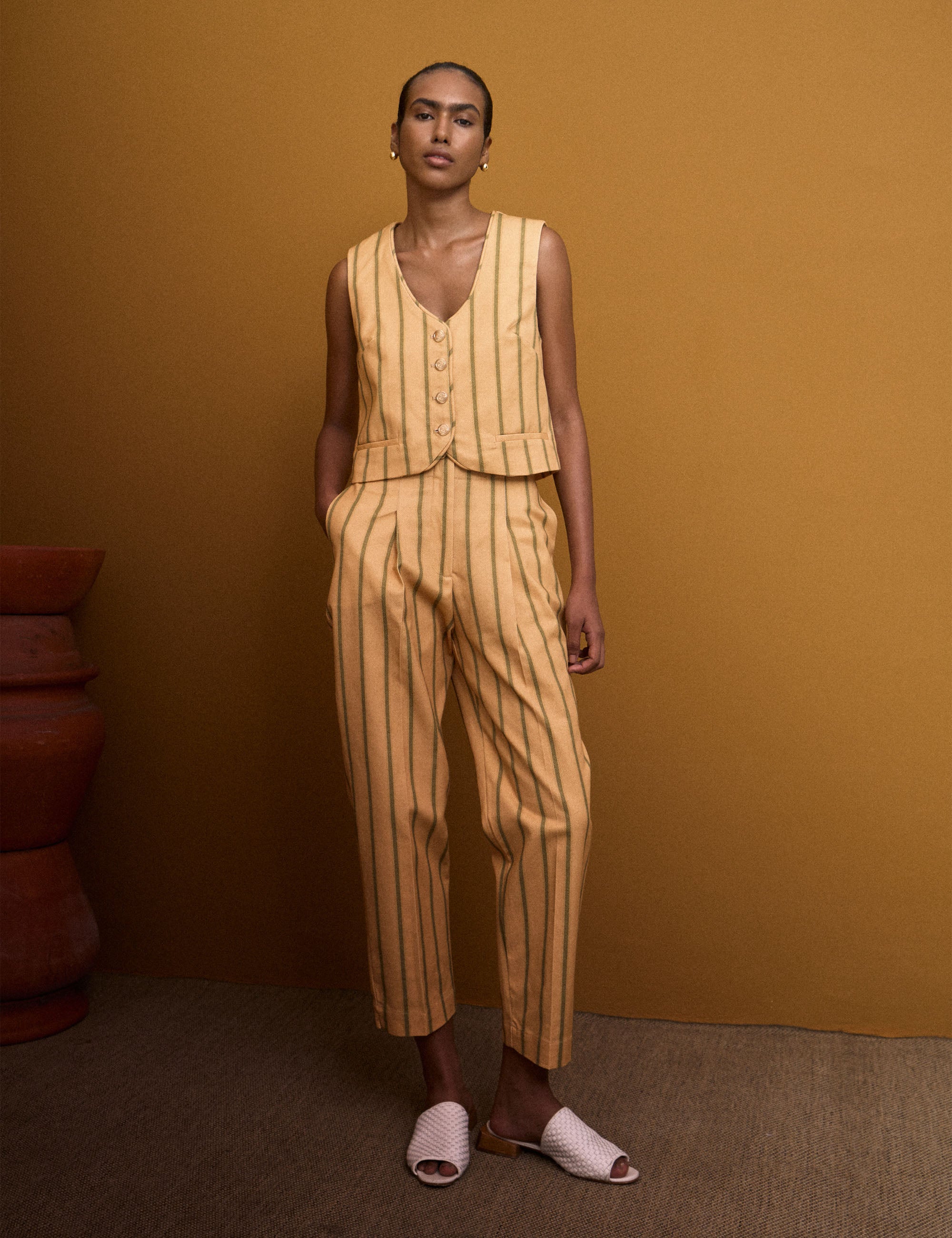 Colete Isabella Listra Mostarda