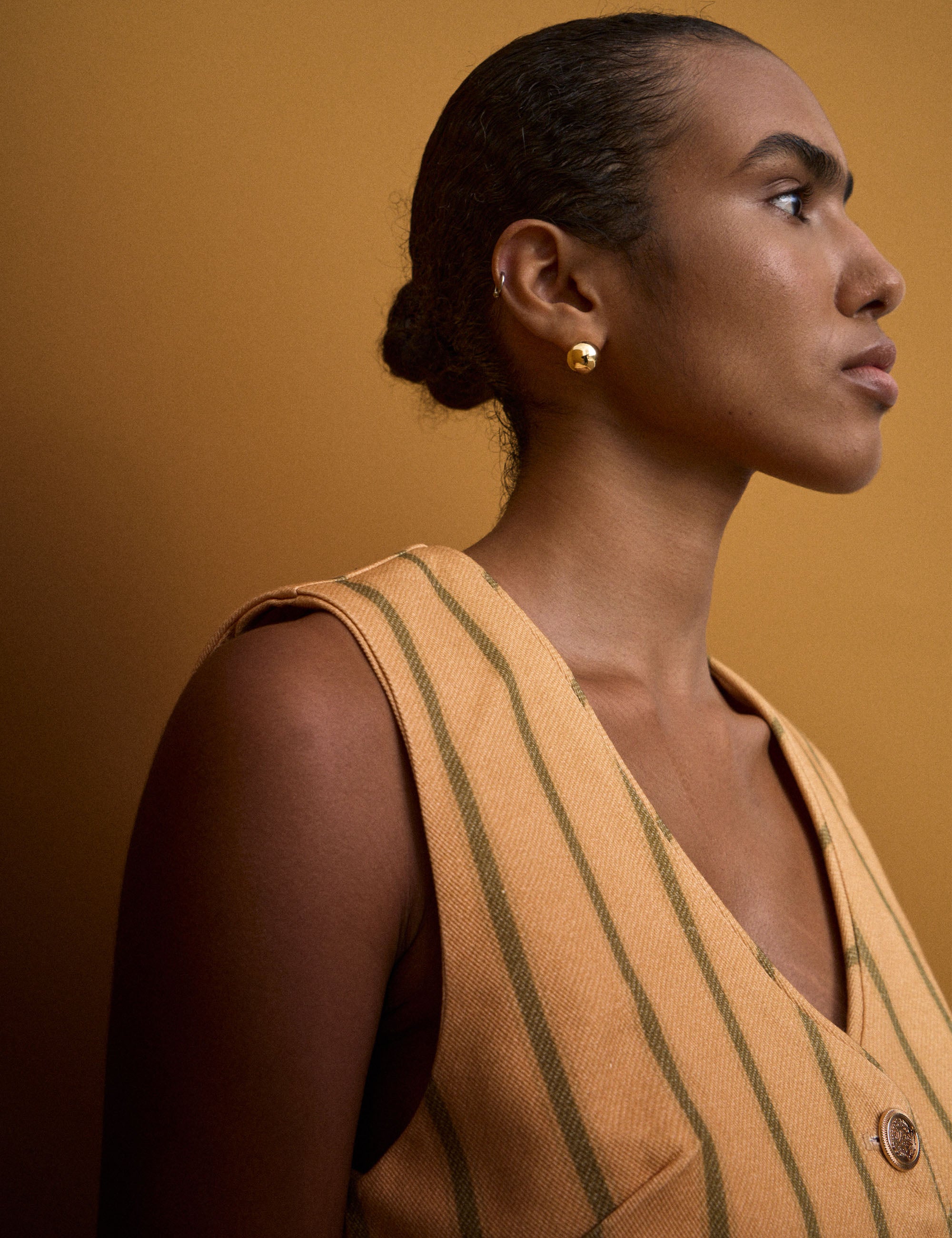 Colete Isabella Listra Mostarda