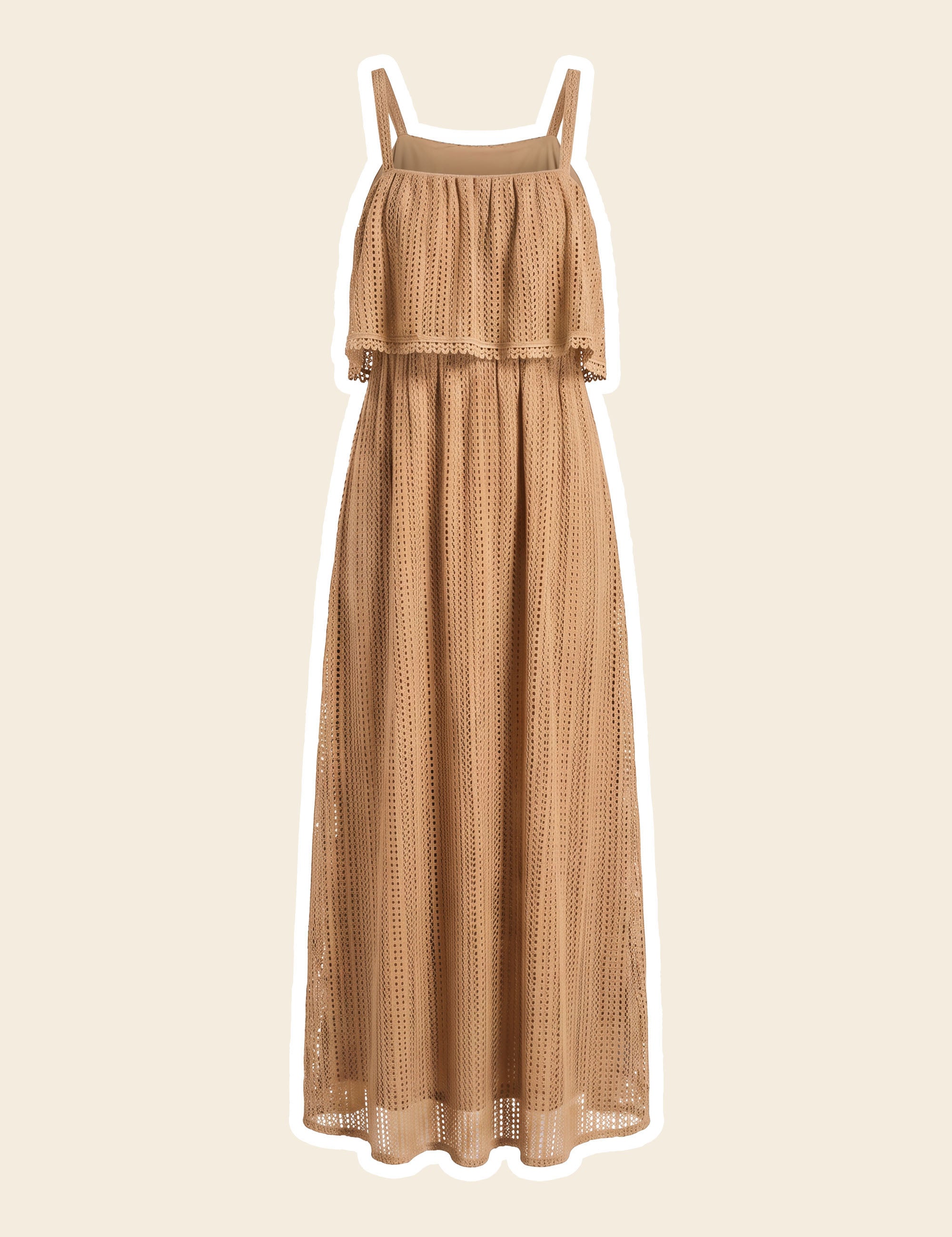 Vestido Malta Renda Bege