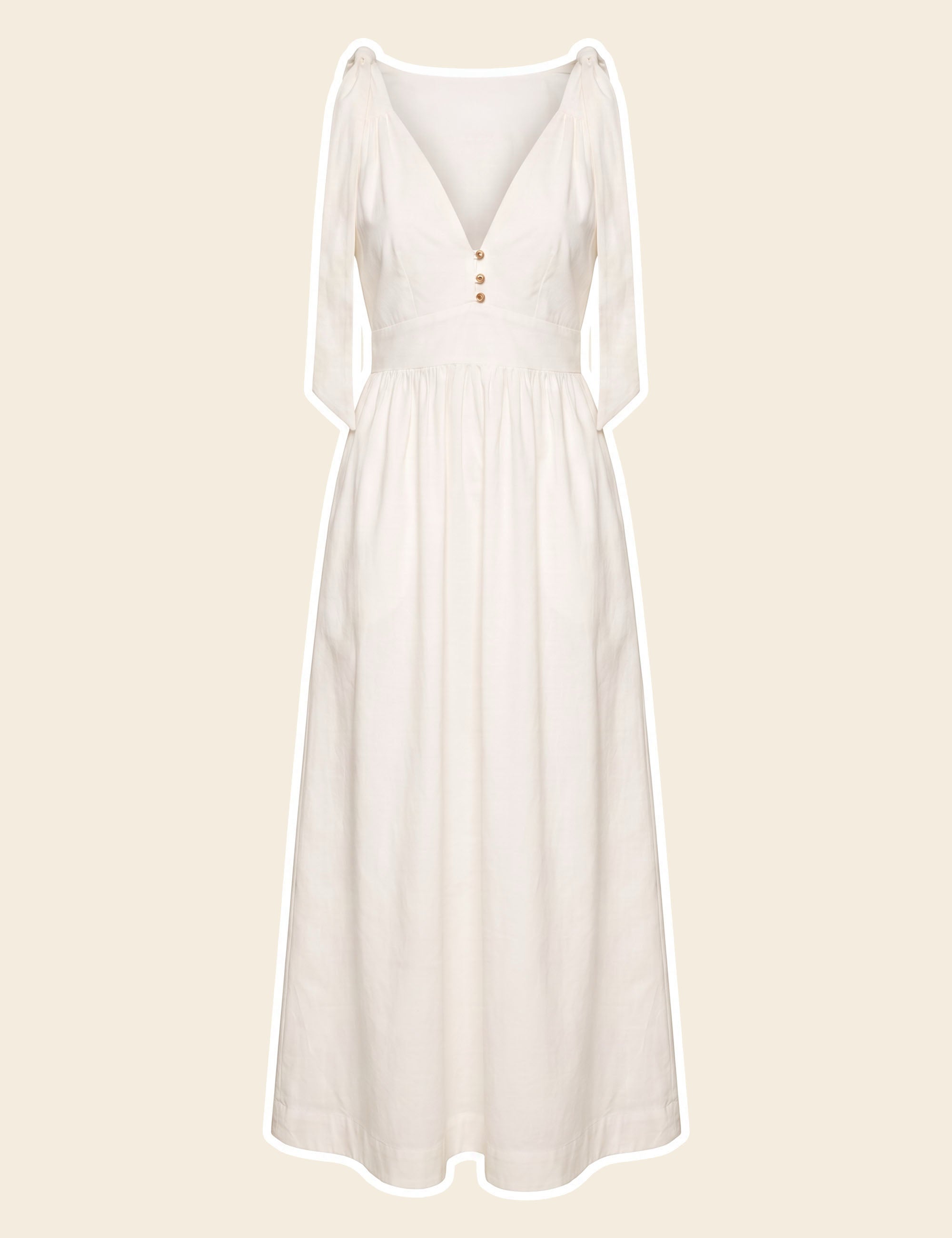 Vestido Marilia Tricoline Off White