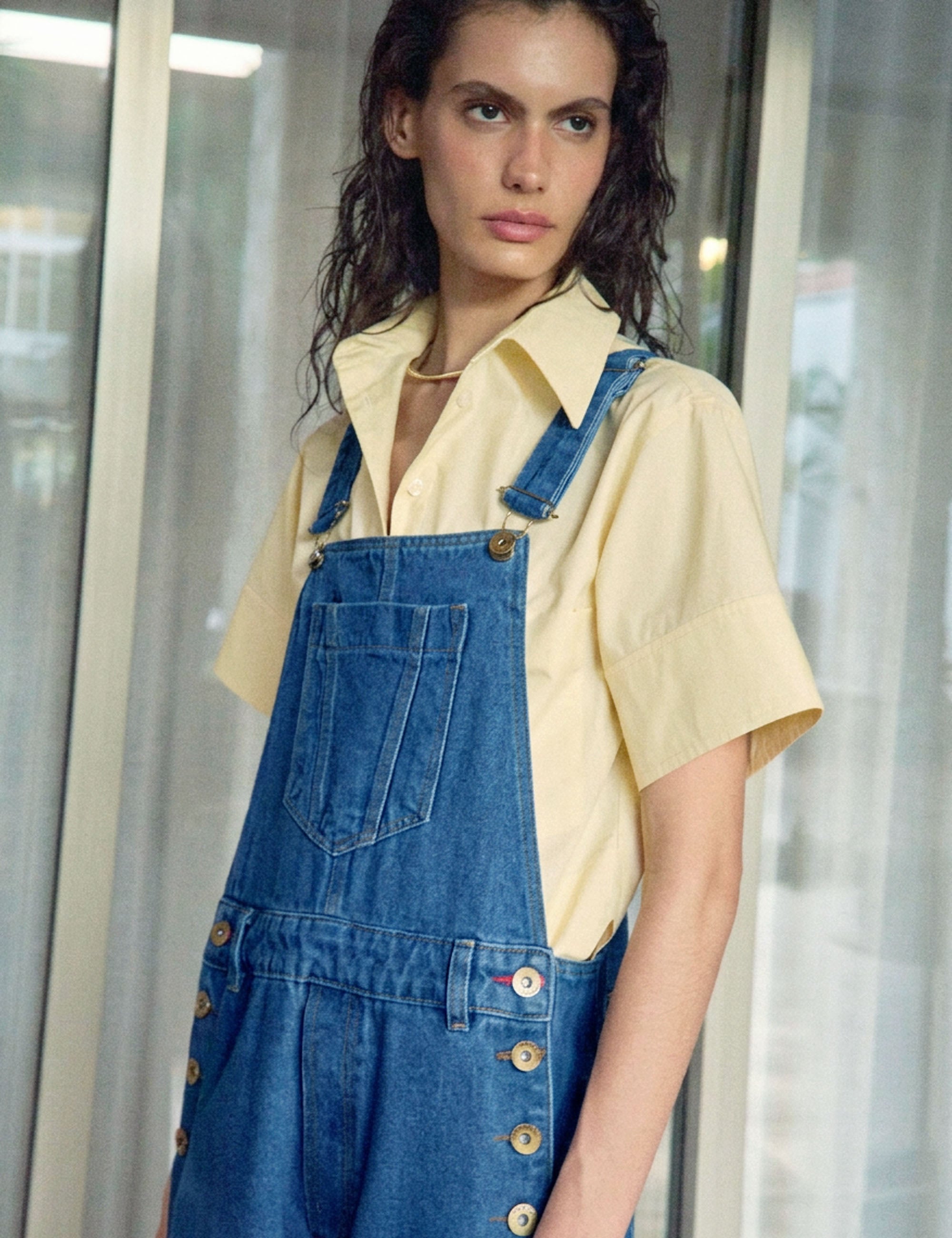 Jardineira Noemi Denim Médio