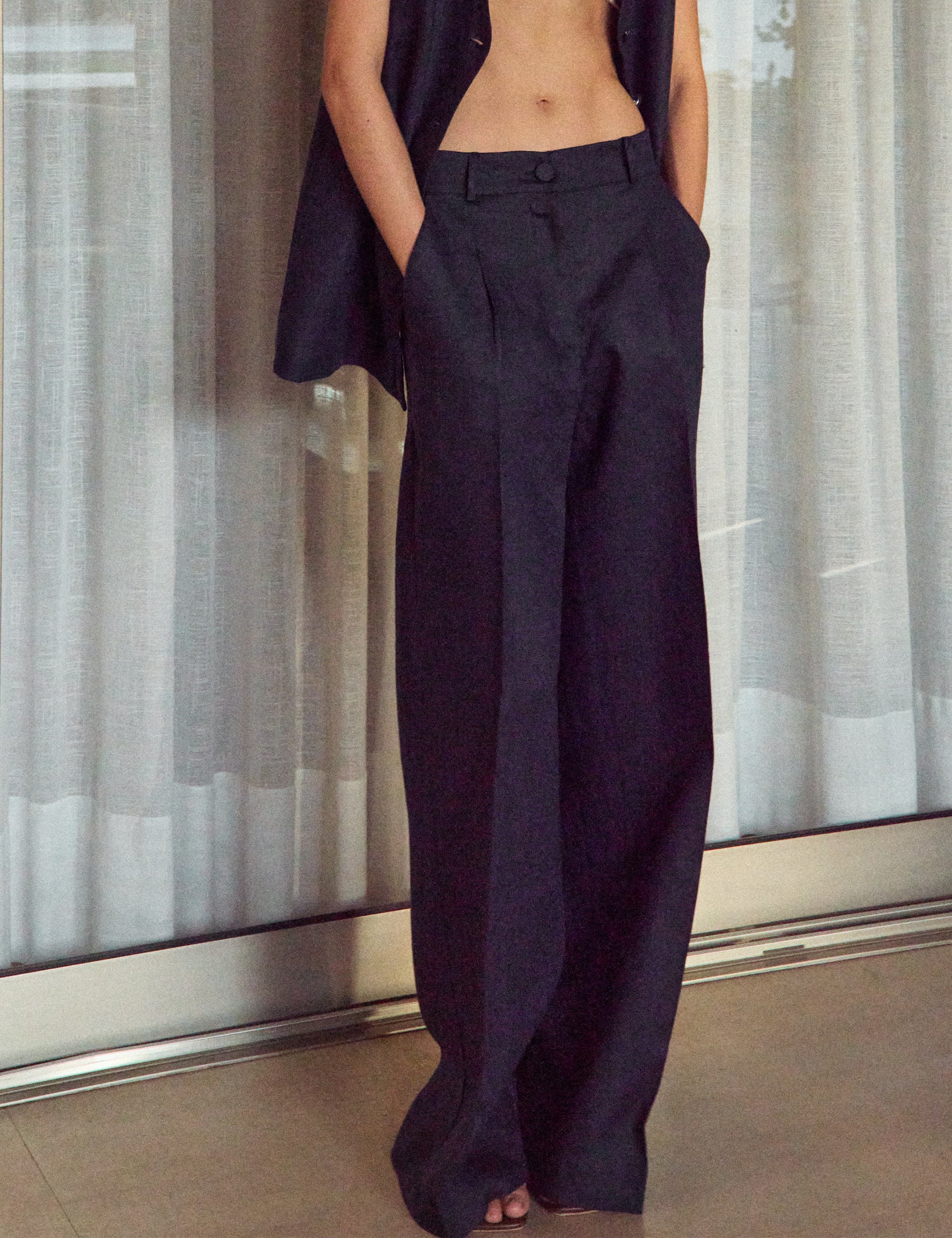 Calça Iara Linho Marinho