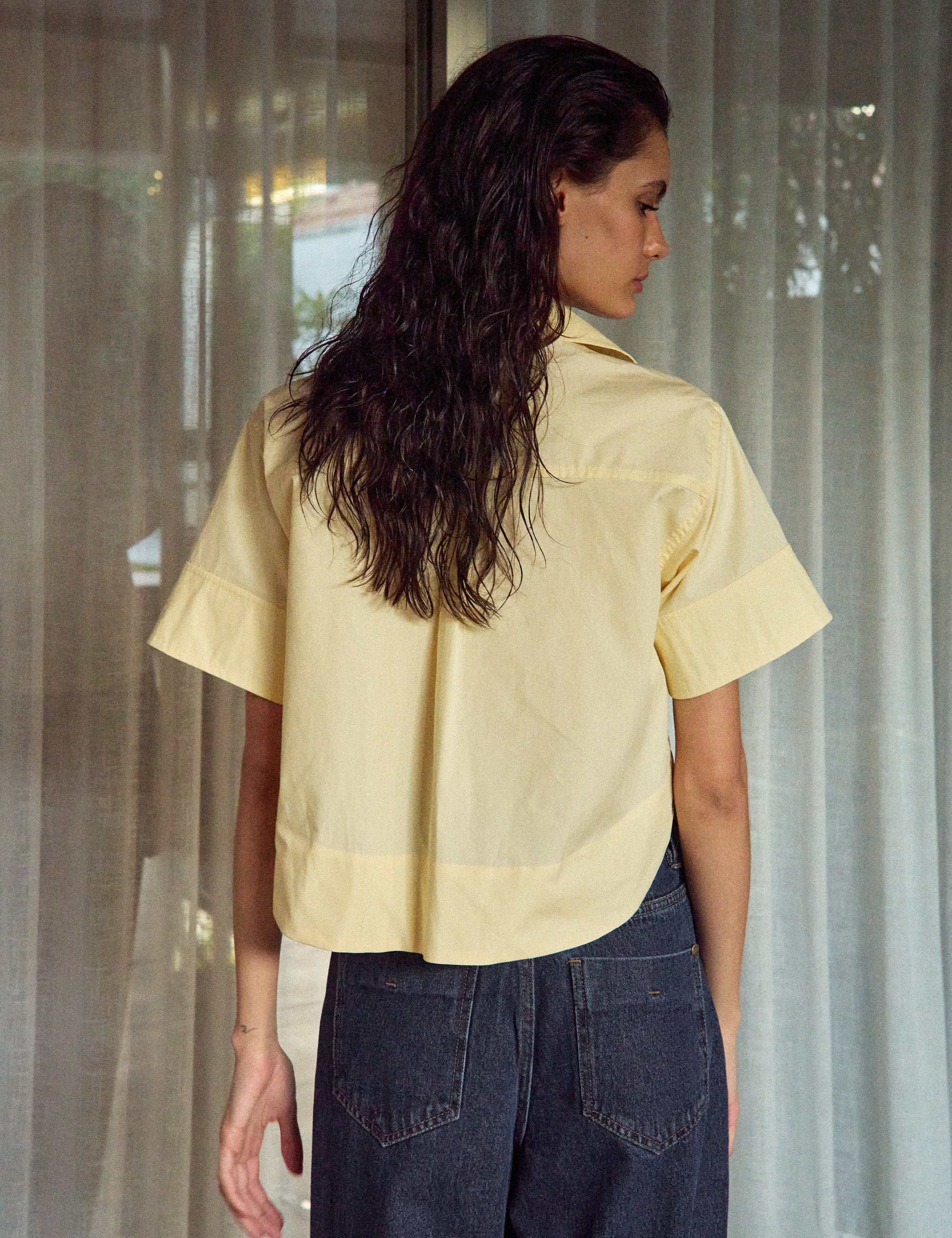Camisa Pipa Tricoline Amarelo