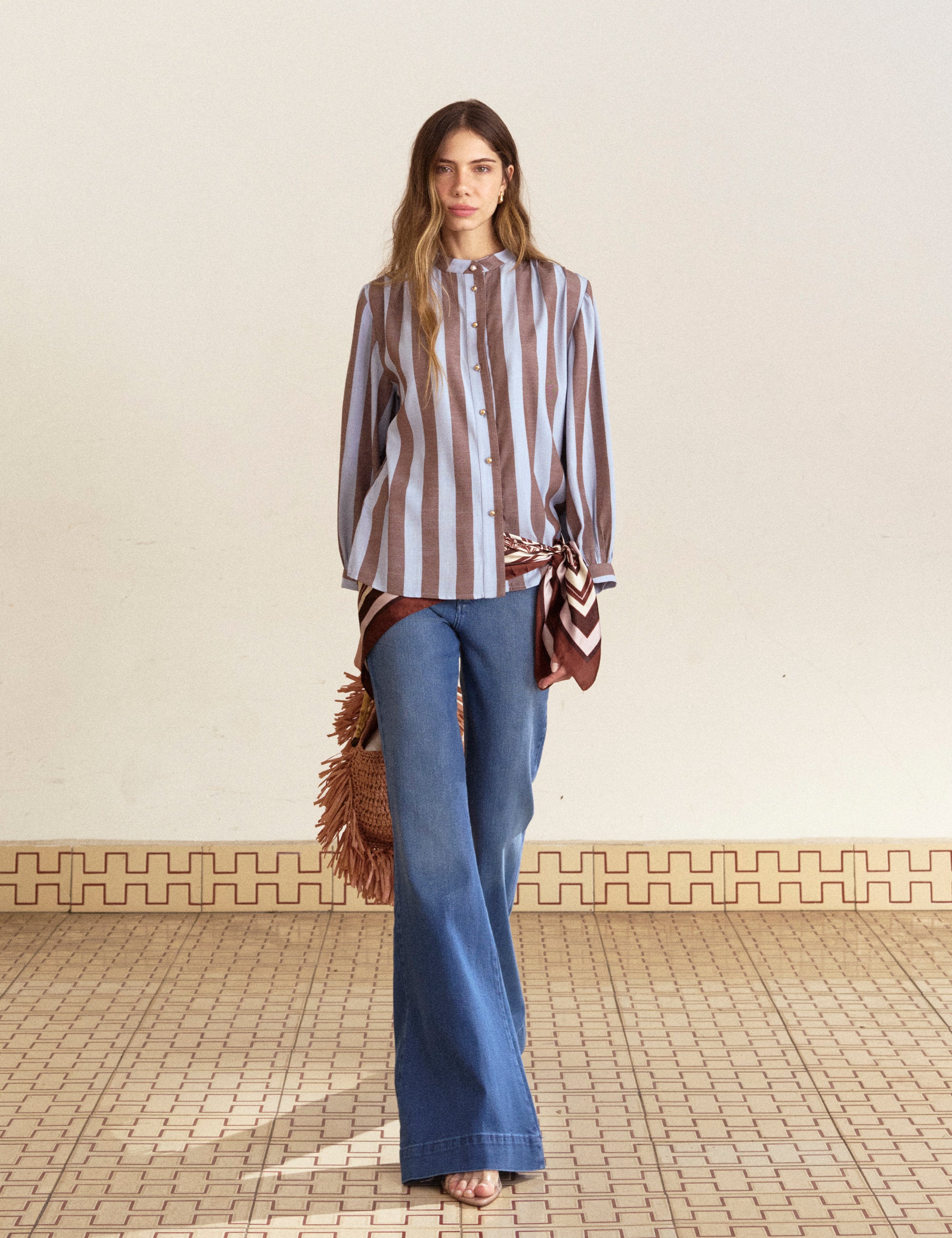 Camisa Fiorella Listrada Azul