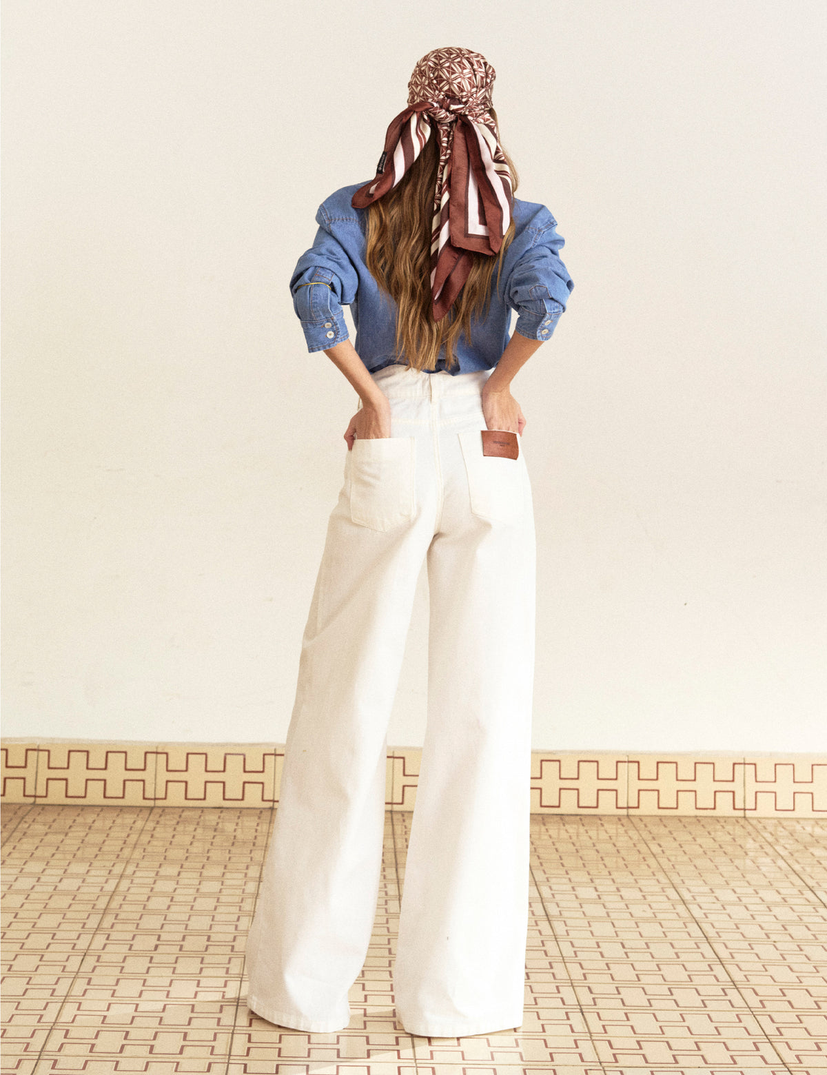 Calça Ondas Denim Off White