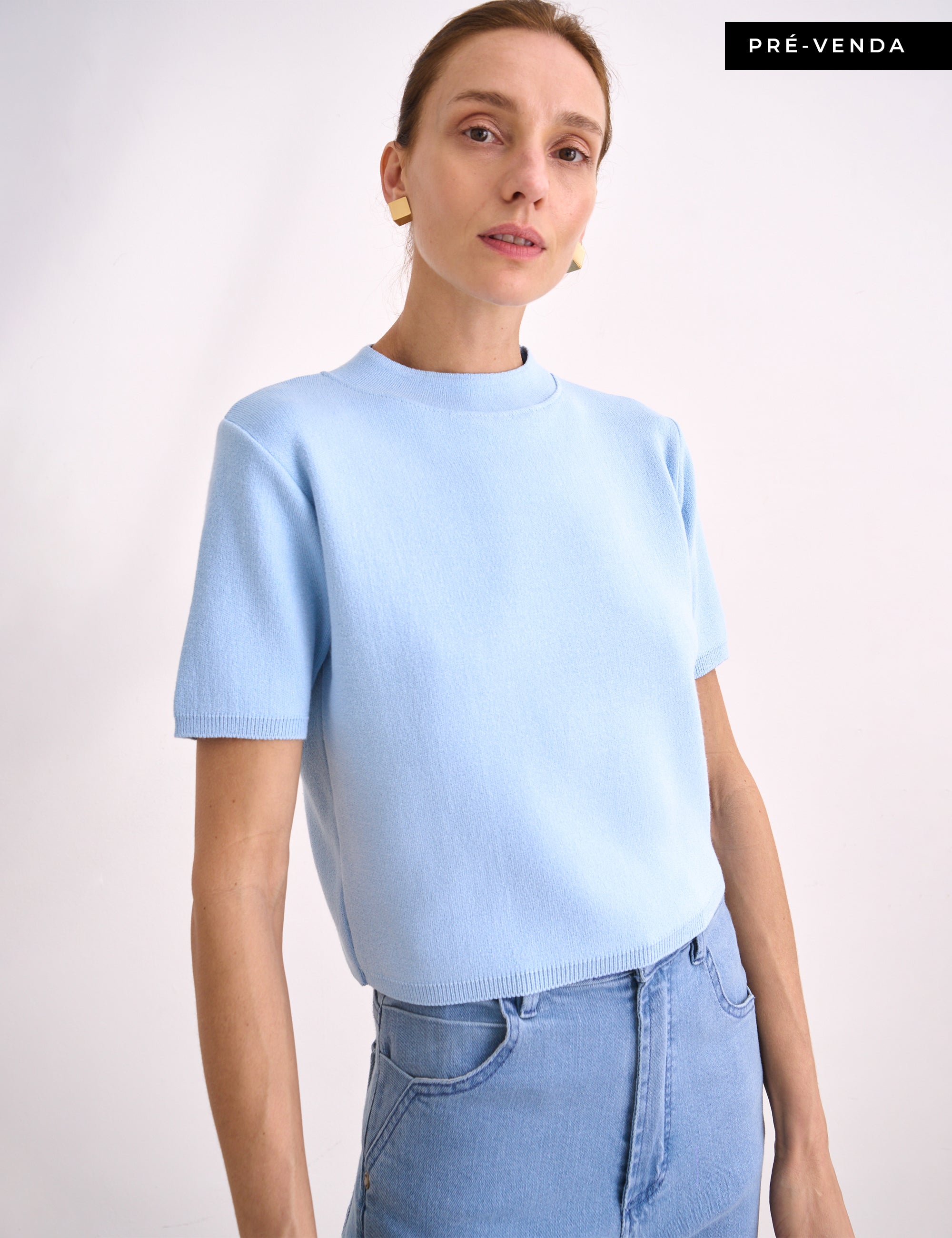Blusa Aurora Tricot Azul
