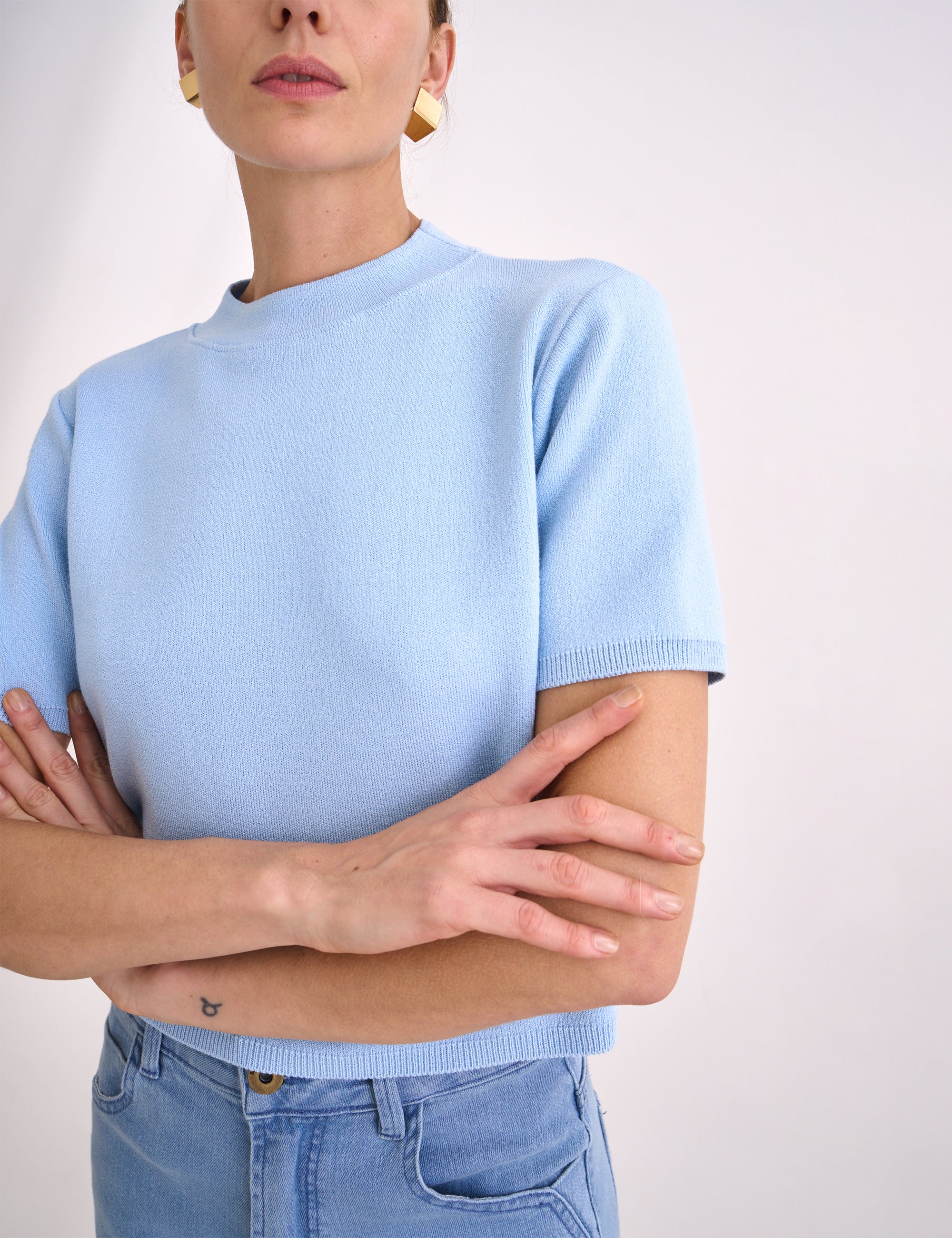 Blusa Aurora Tricot Azul