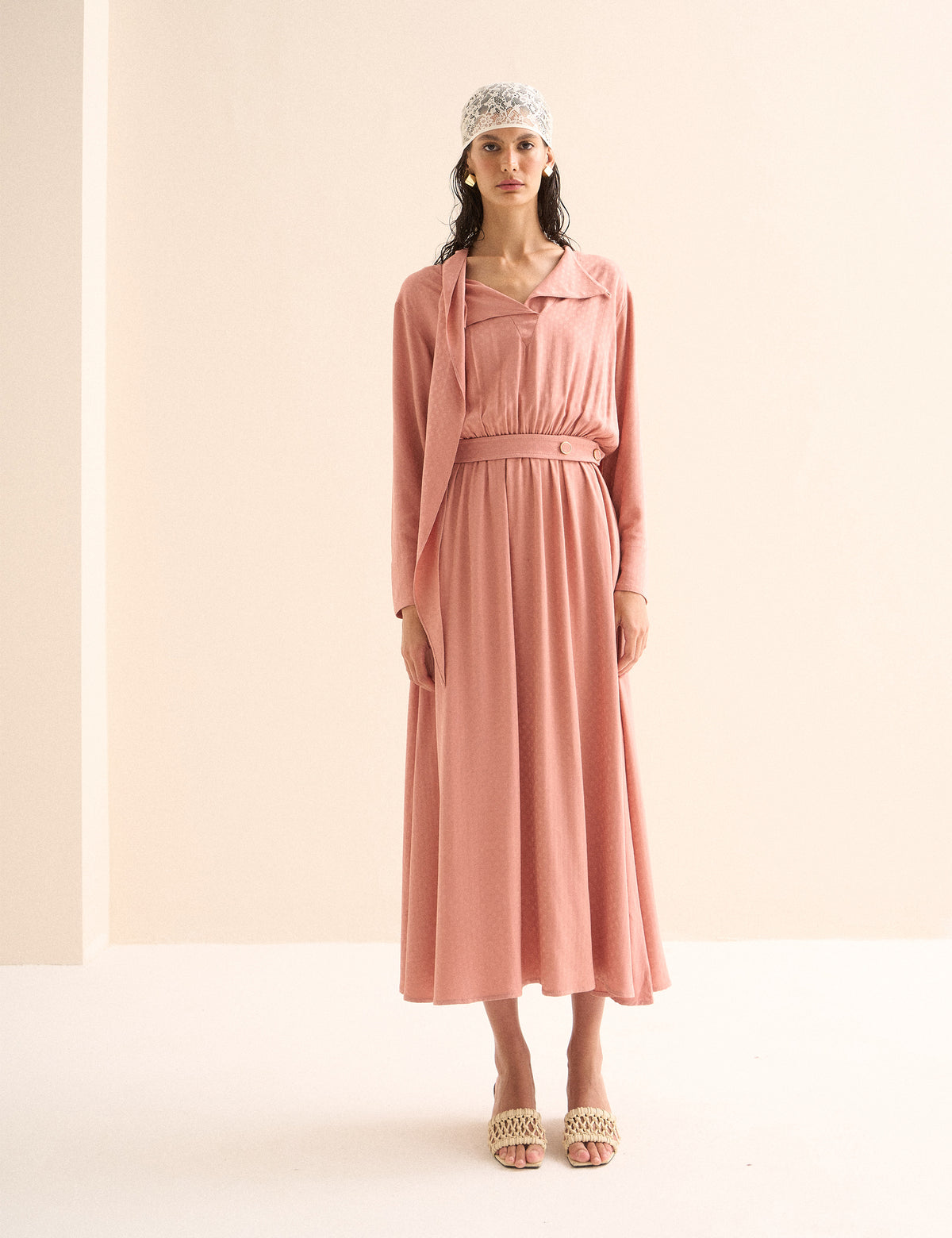 Vestido Karina Jacquard Rose
