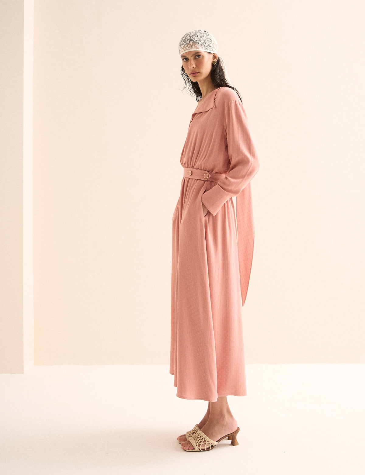 Vestido Karina Jacquard Rose