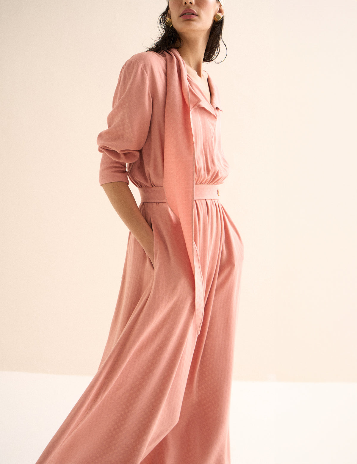Vestido Karina Jacquard Rose