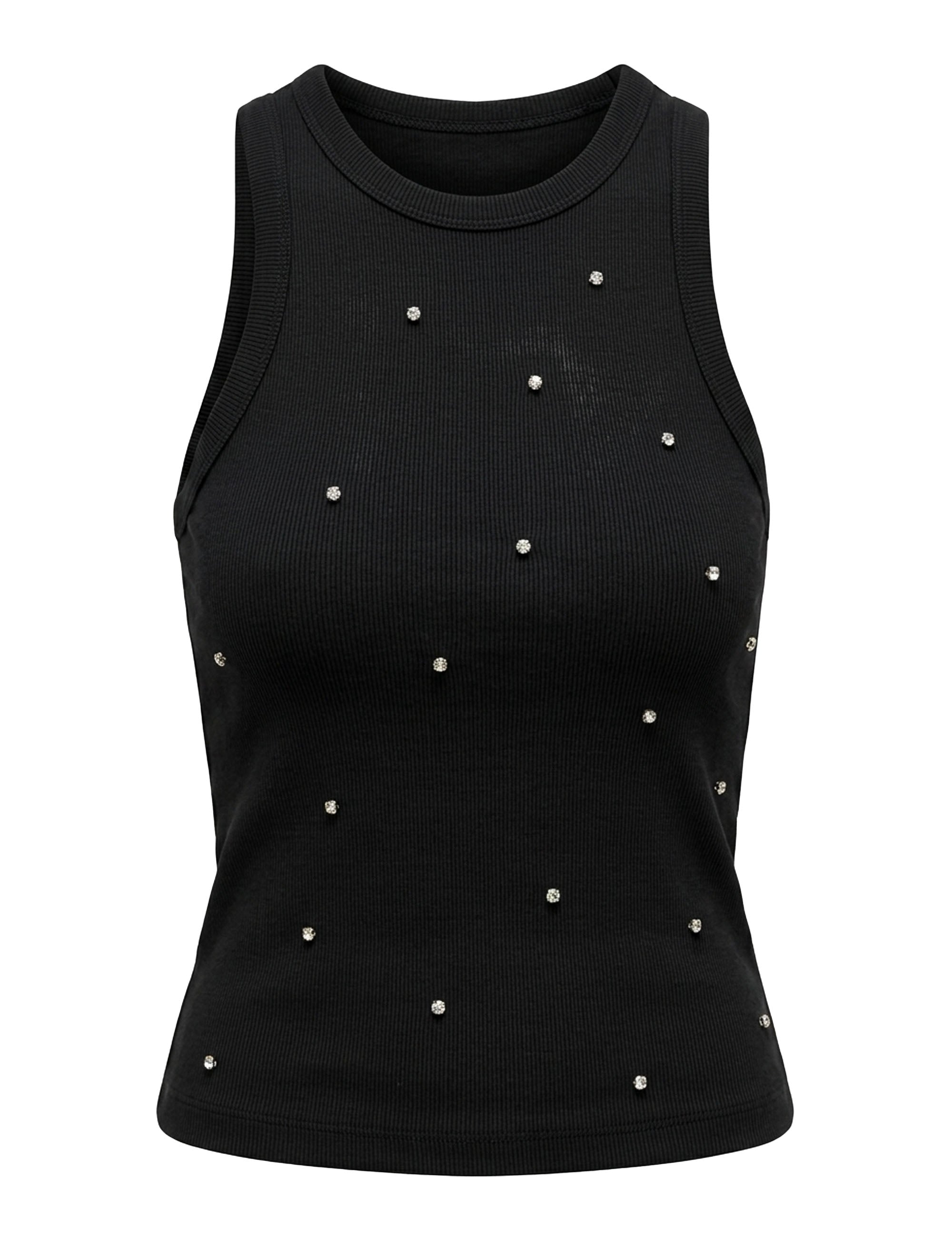 Blusa Shine Canelada Preto