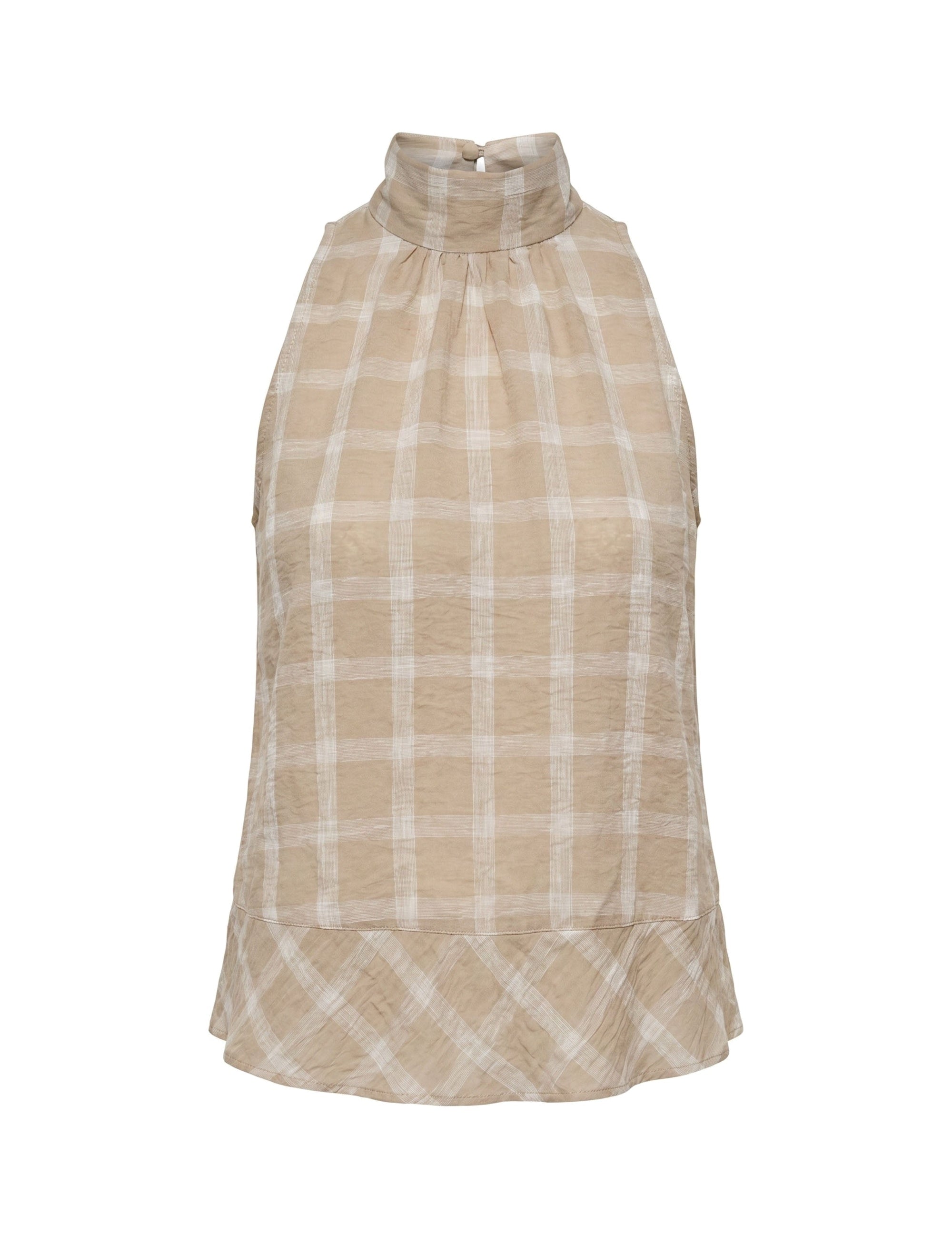 Blusa Alexandra Xadrez Bege | Nanaminze