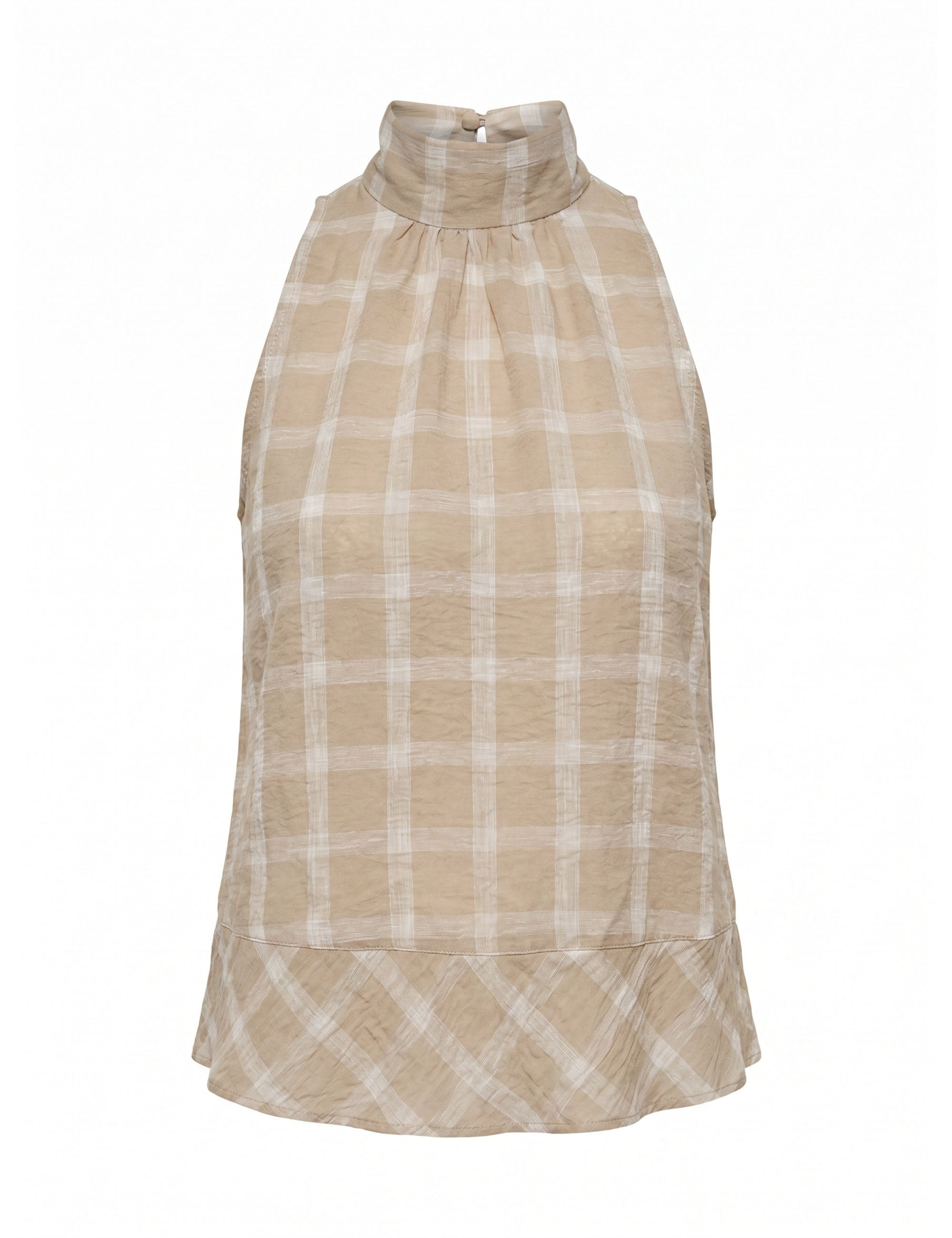 Blusa Alexandra Xadrez Bege