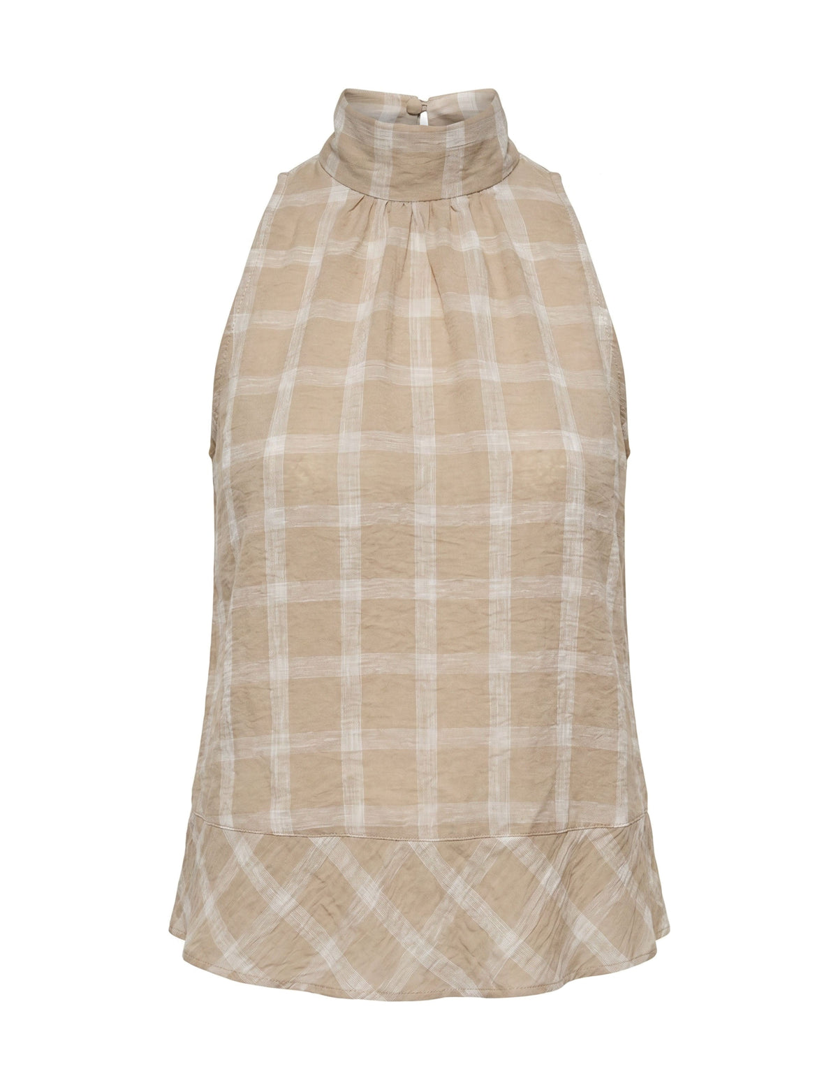 Blusa Alexandra Xadrez Bege