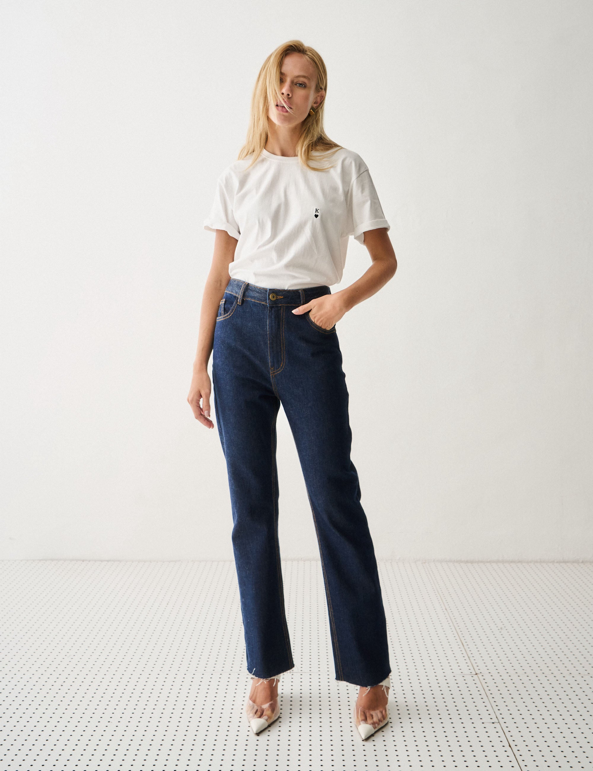 T-shirt Lucky Algodão Off White/Preto