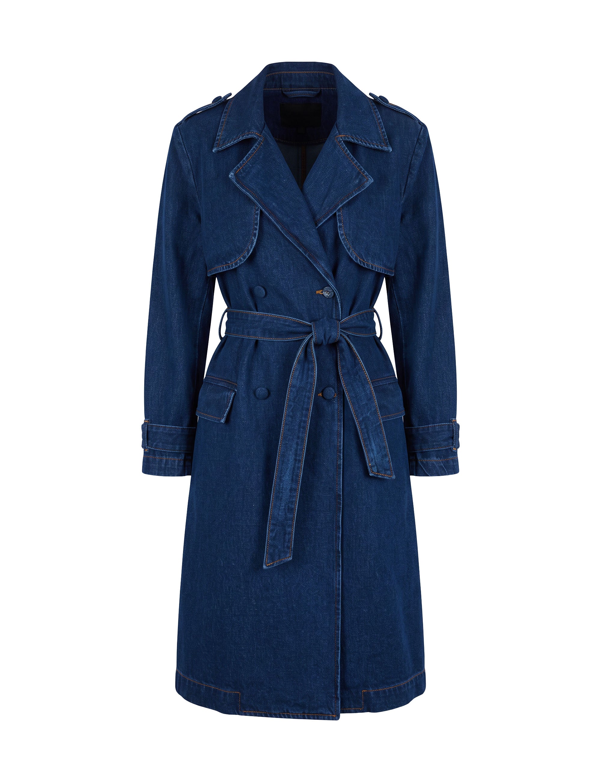 Trench Coat Midi Denim Médio | Nanaminze