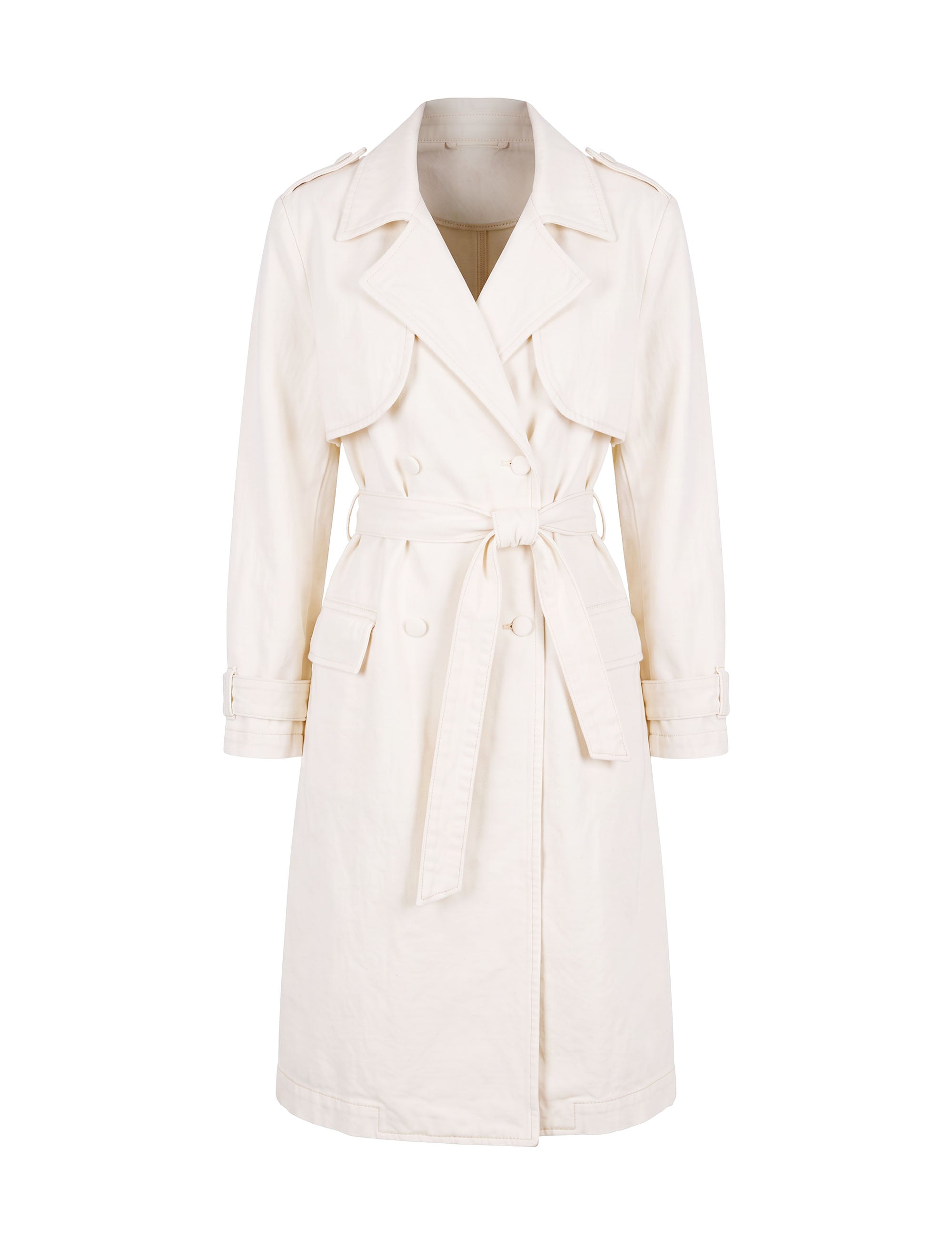 Trench Coat Midi Denim Off White | Nanaminze