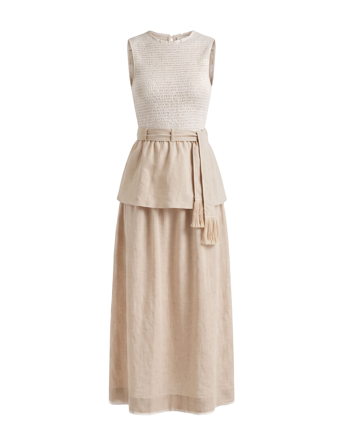 Vestido Elisa Plissado Off White