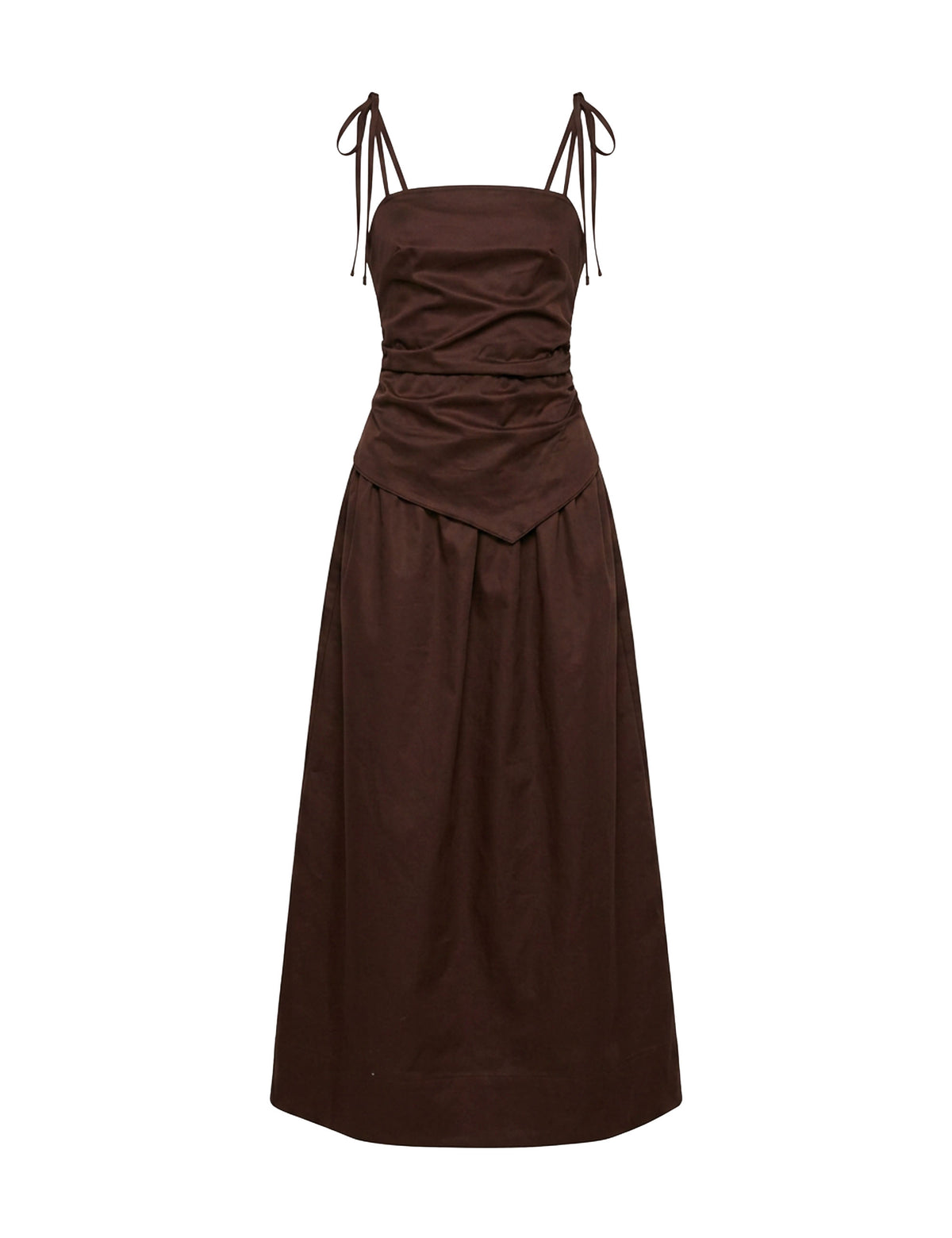 Vestido Marie Tricoline Marrom/Marrom