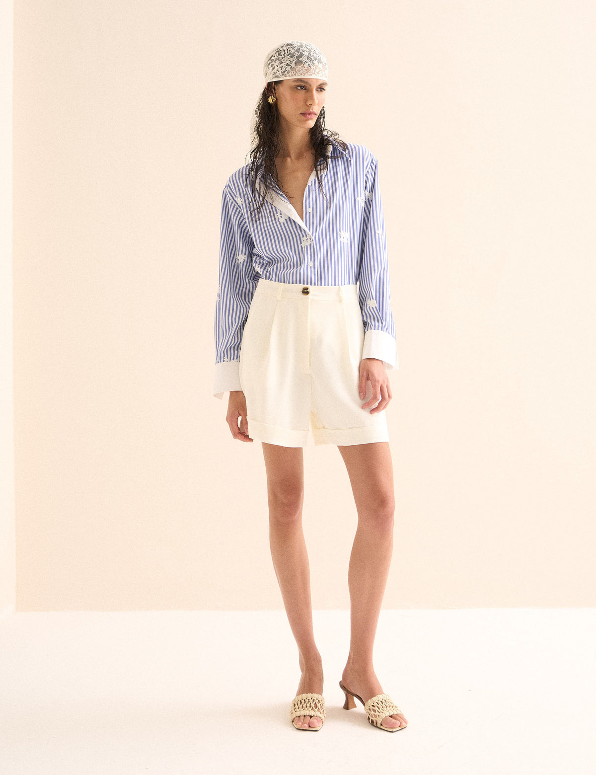 Camisa Laisa Tricoline Azul