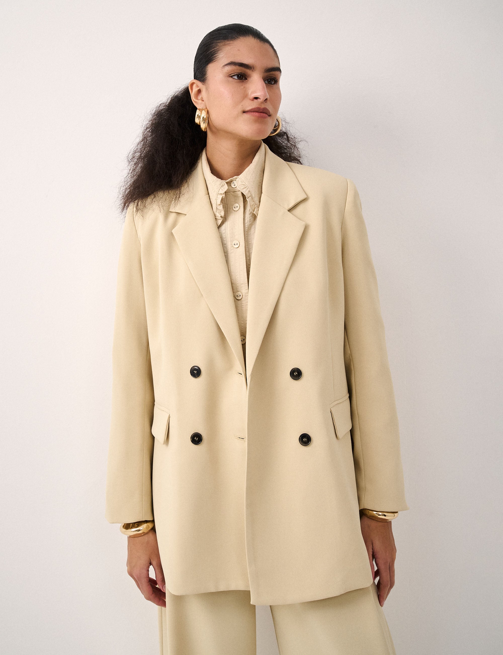 Blazer Anastácia Acetinada Cru