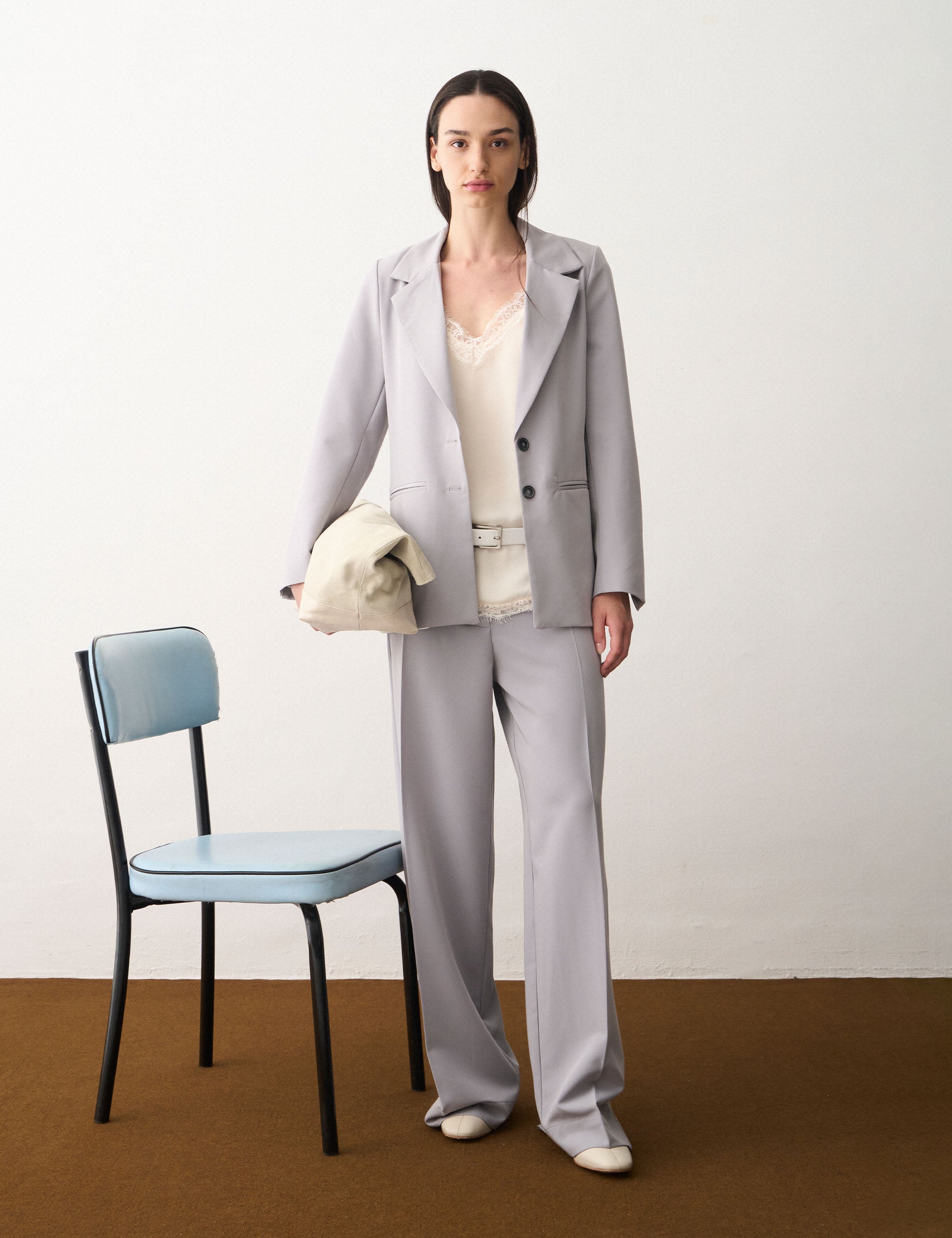 Blazer Melany Alfaiataria Cinza