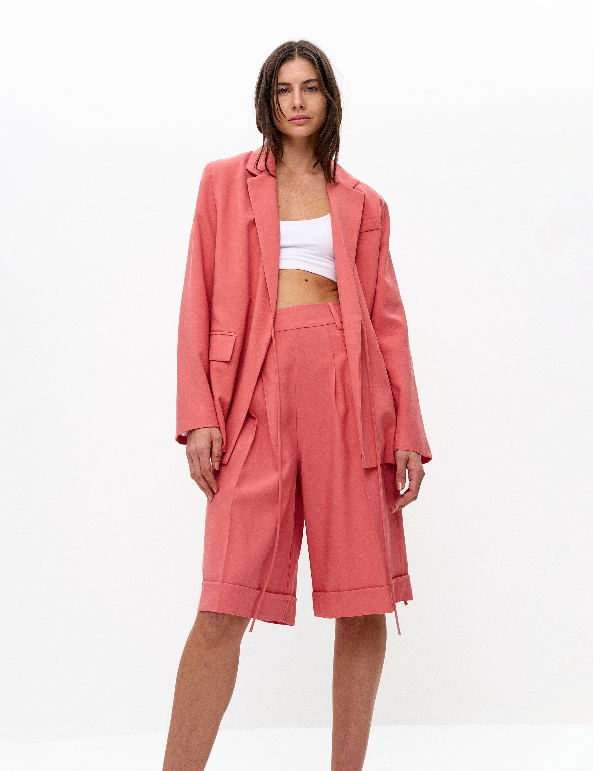 Bermuda Charlotte Crepe Manga Rosa