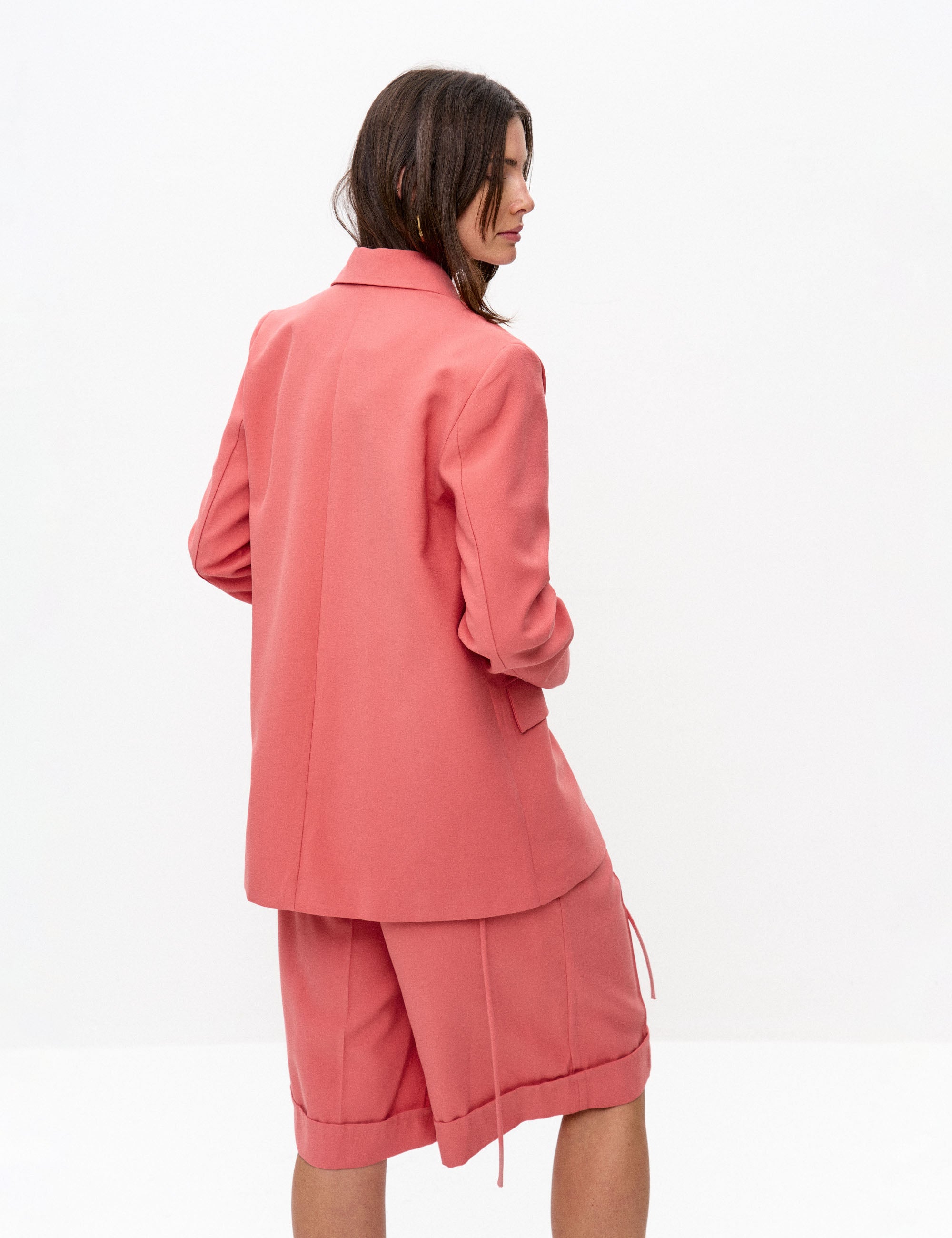 Blazer Charlotte Crepe Manga Rosa