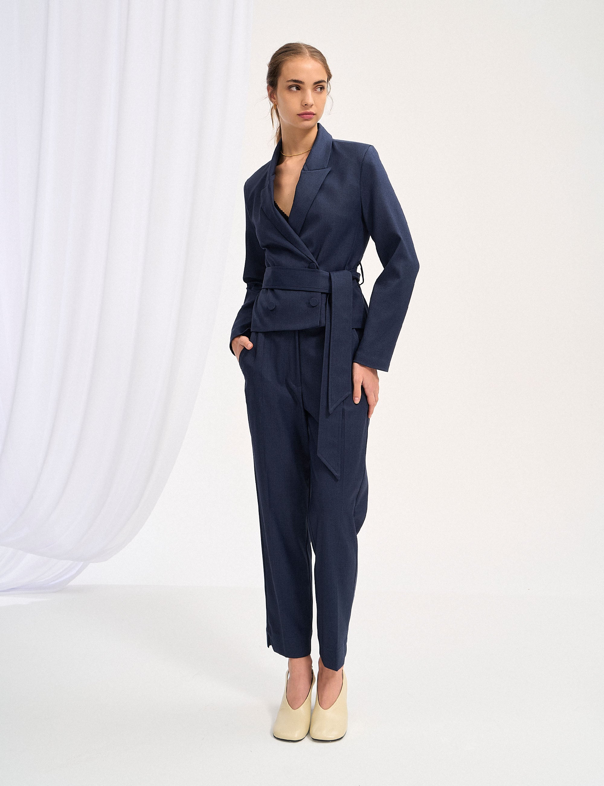 Blazer Ellise Alfaiataria Azul Noite