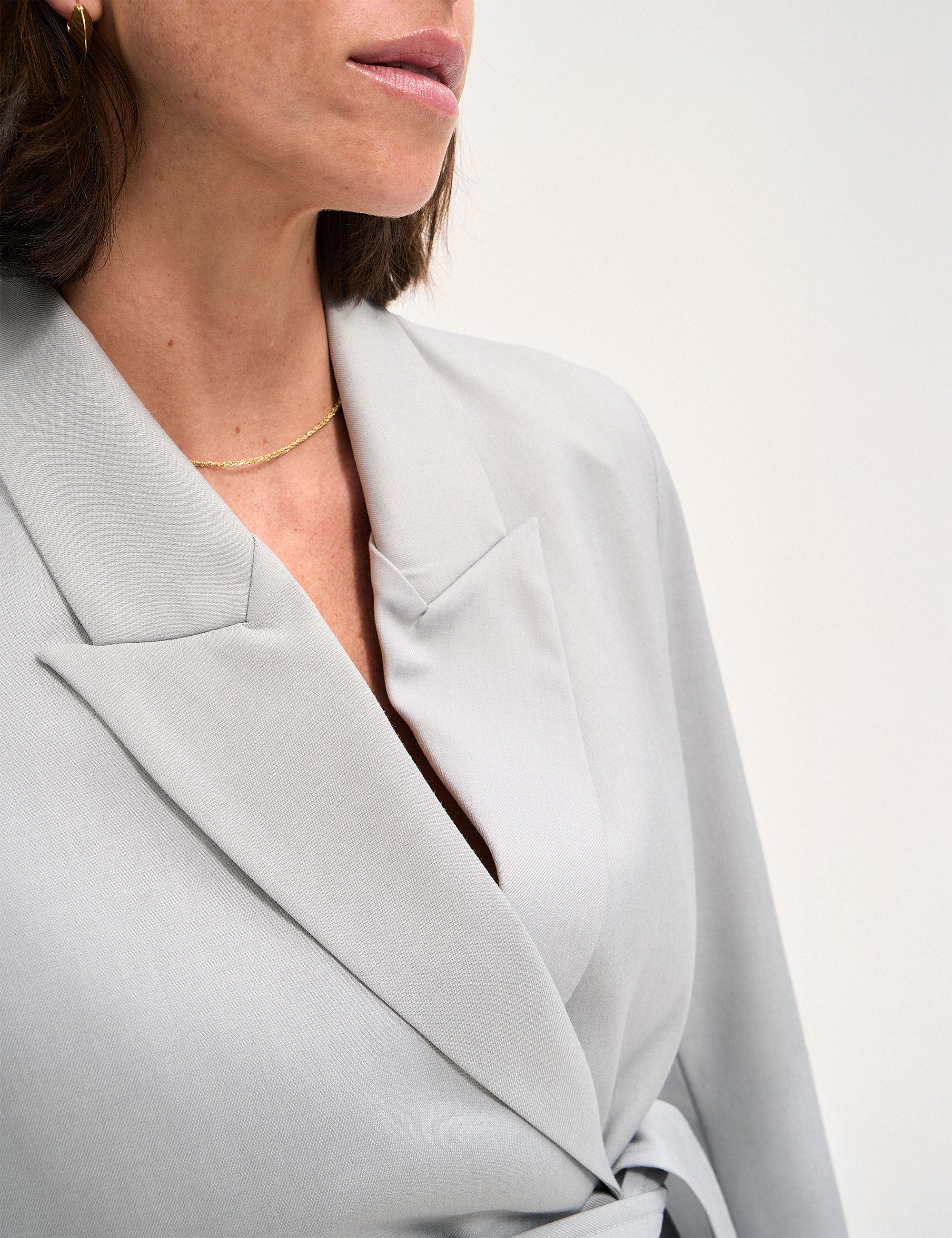 Blazer Ellise Alfaiataria Cinza