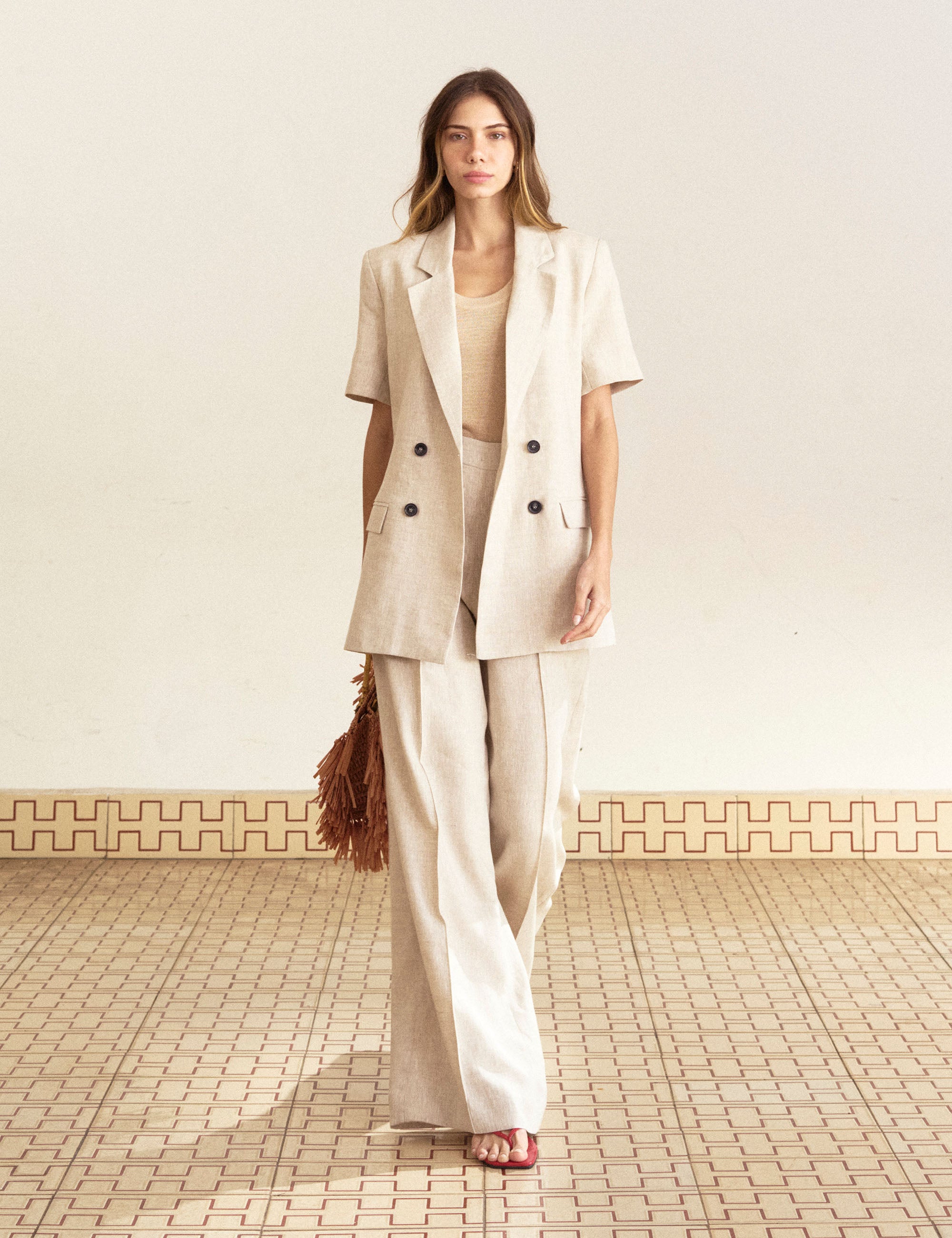 Pantalona Evelyn Linho Natural