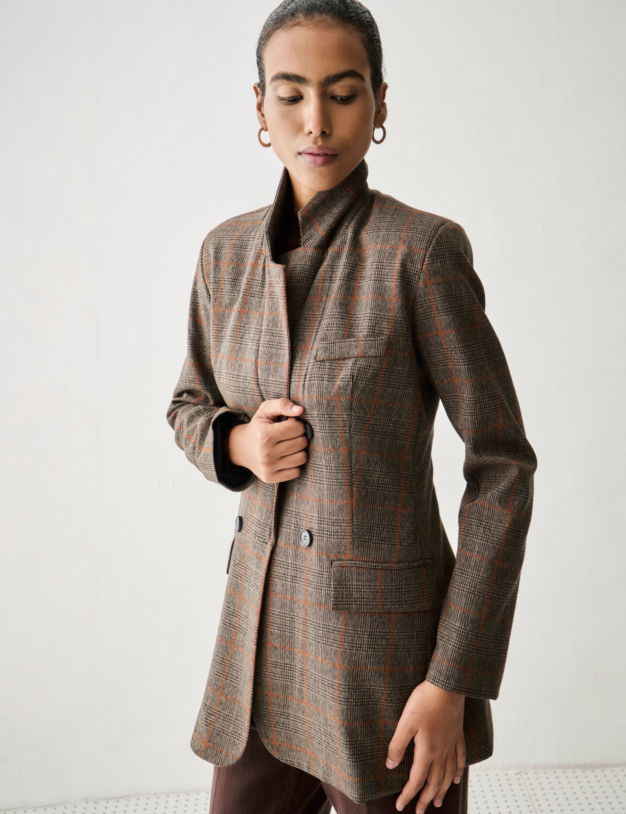 Blazer Gales Alfaiataria Marrom