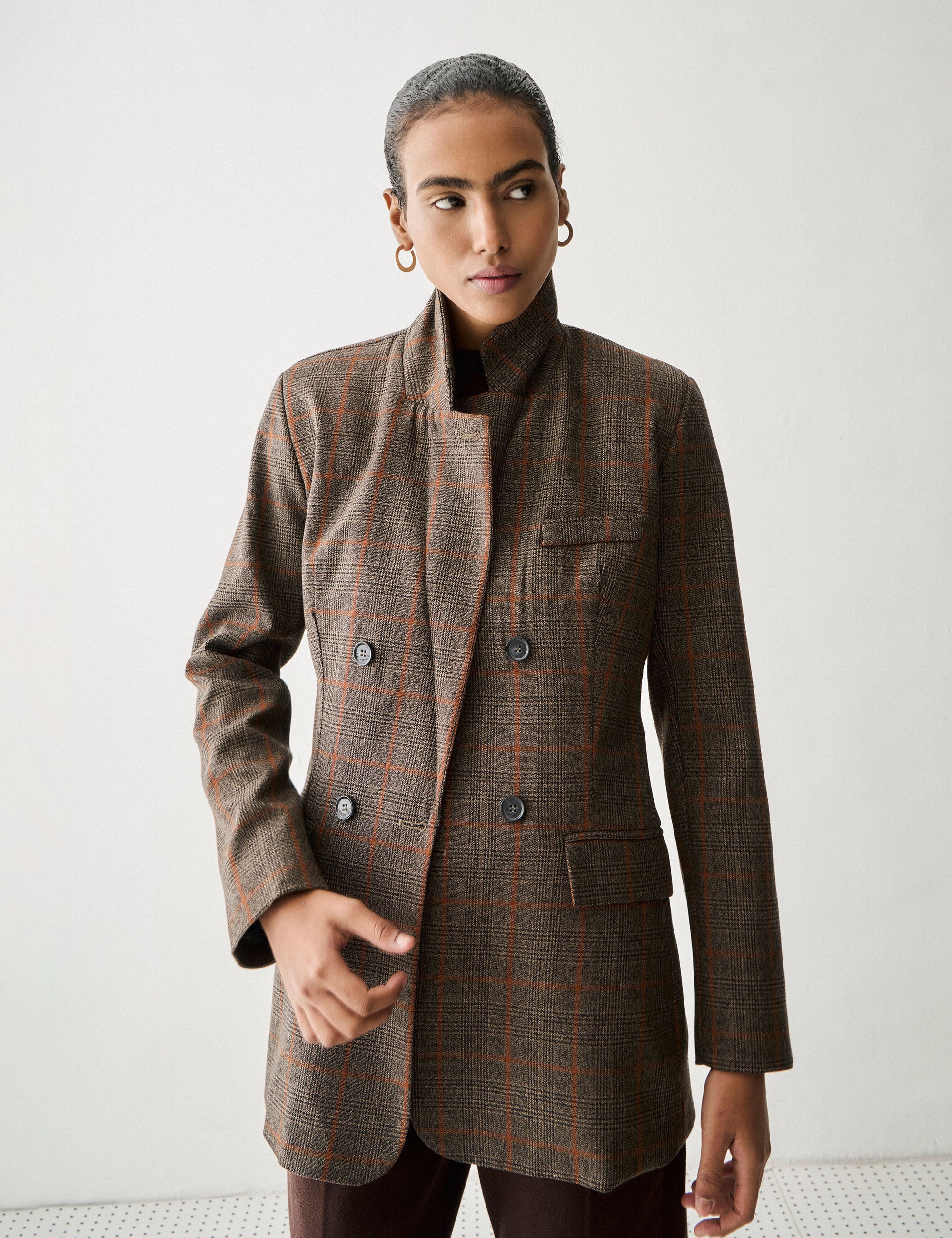 Blazer Gales Alfaiataria Marrom