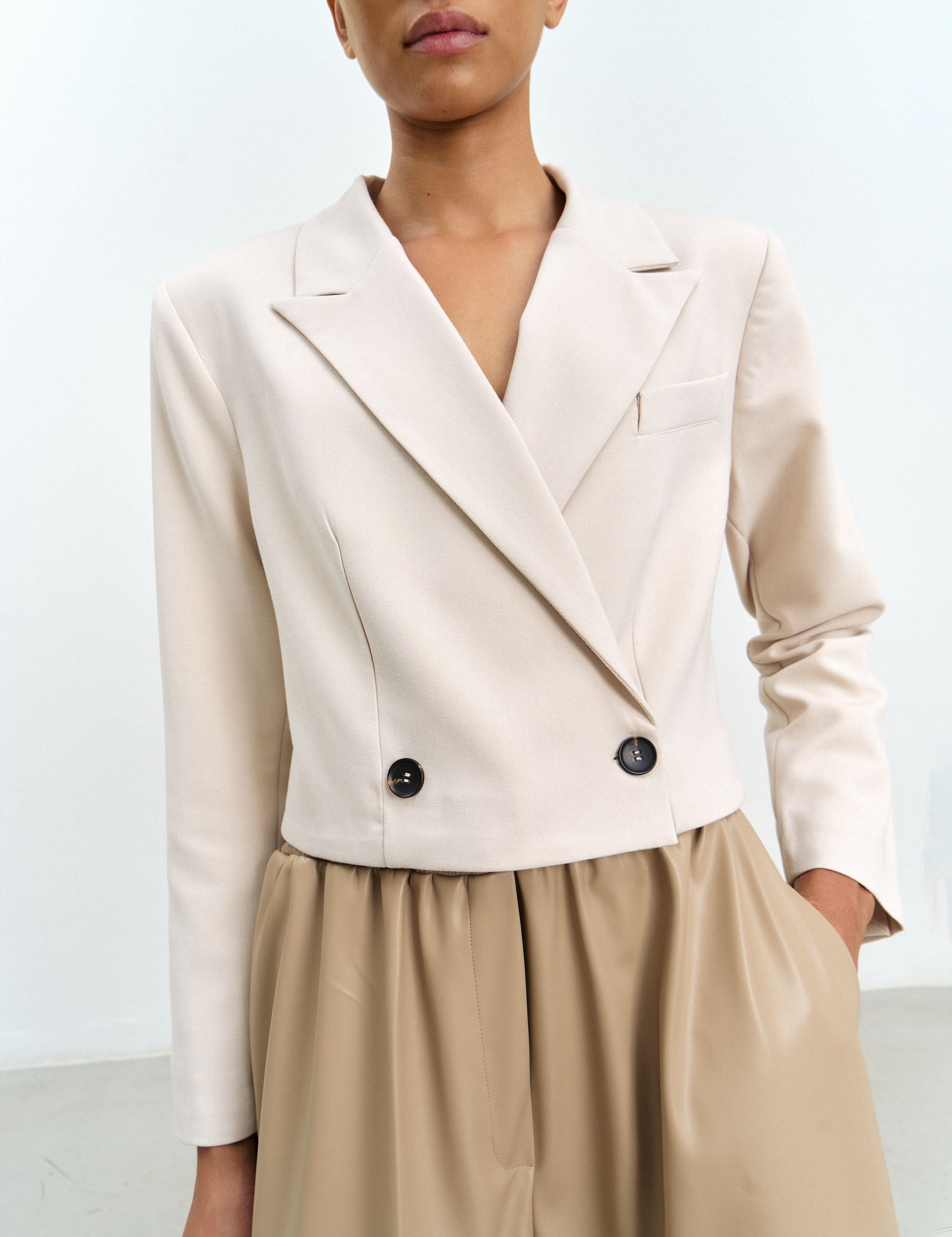 Blazer Georgia Alfaiataria Bege