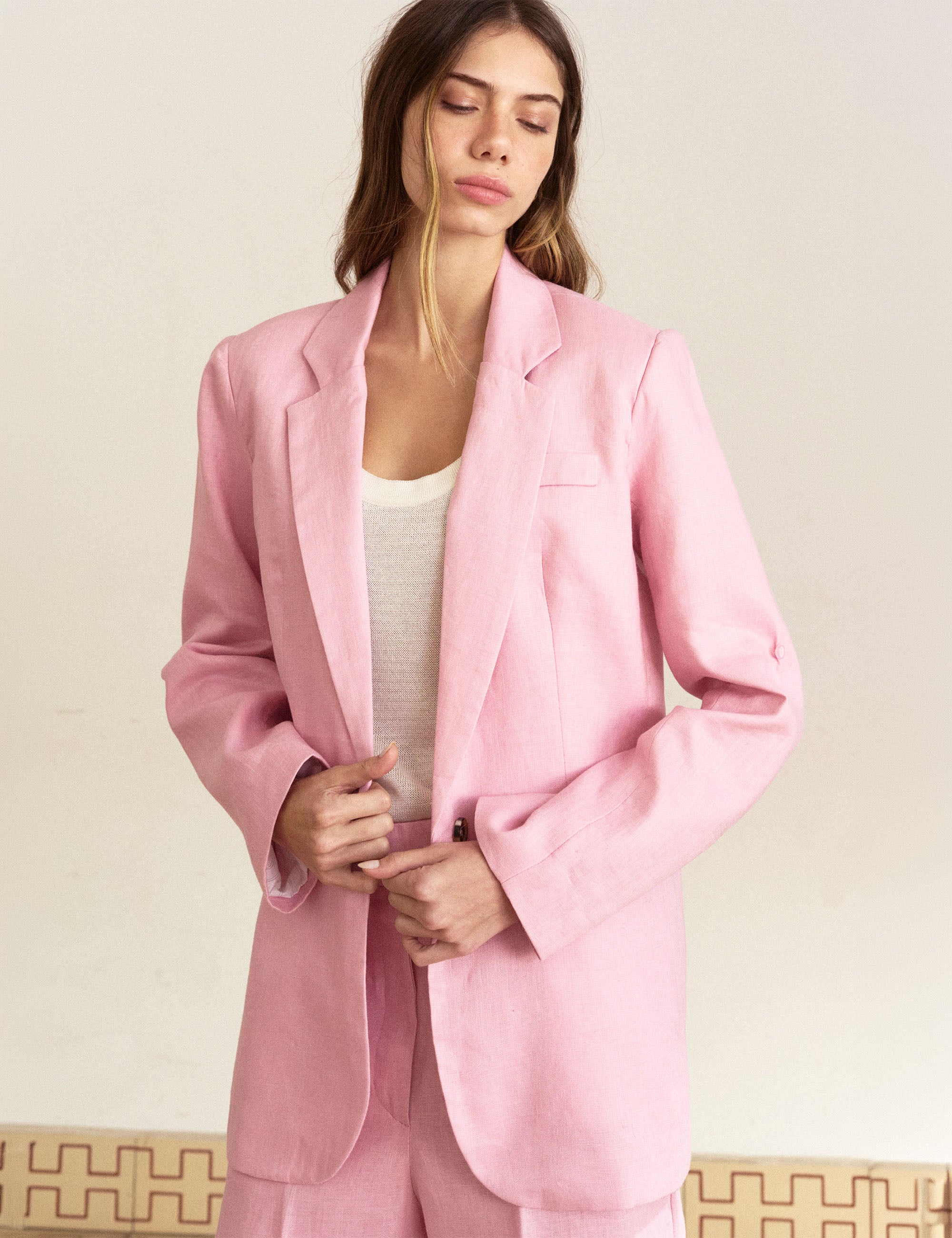 Blazer Ipanema Linho Rosa