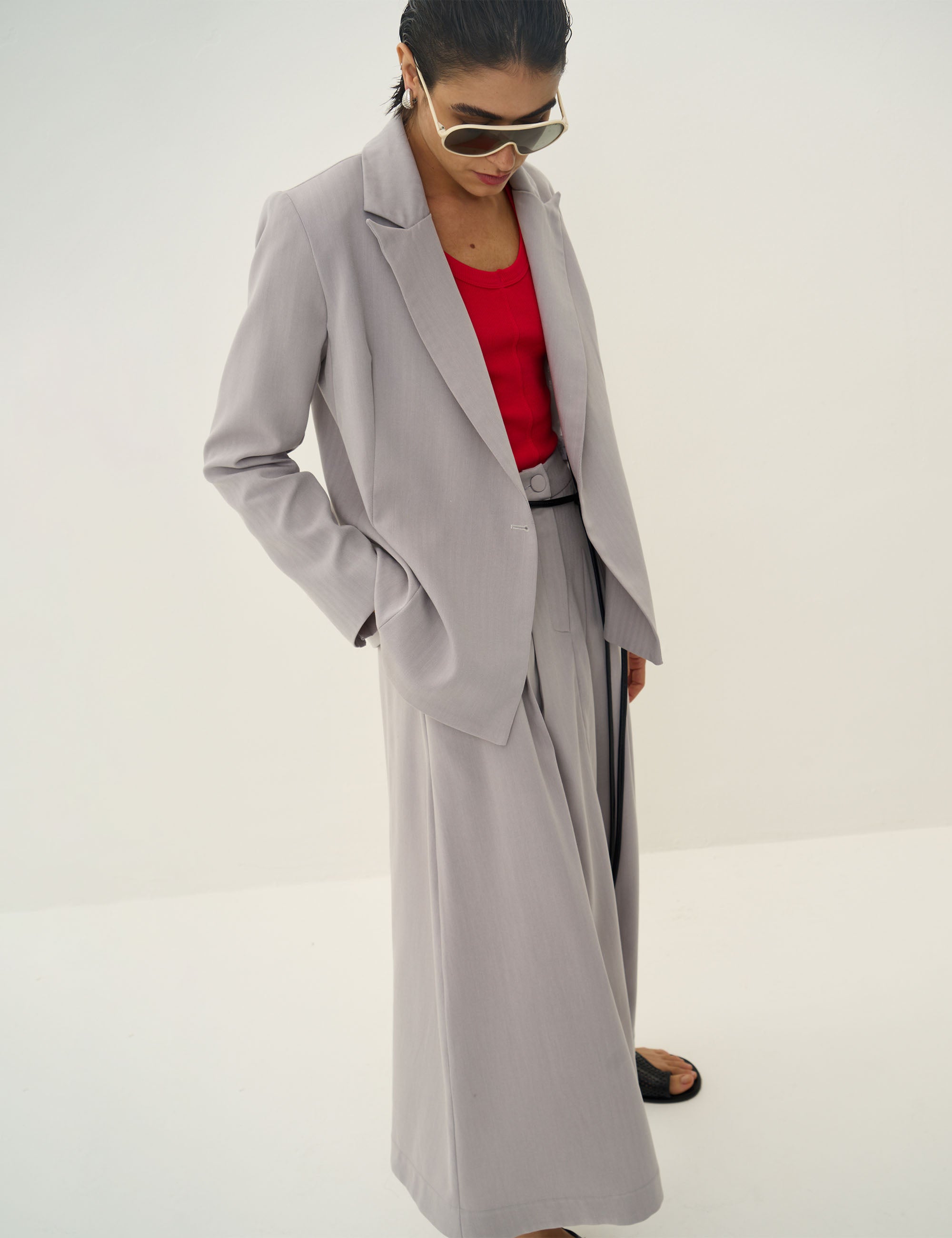 Blazer Kaylee Alfaiataria Cinza