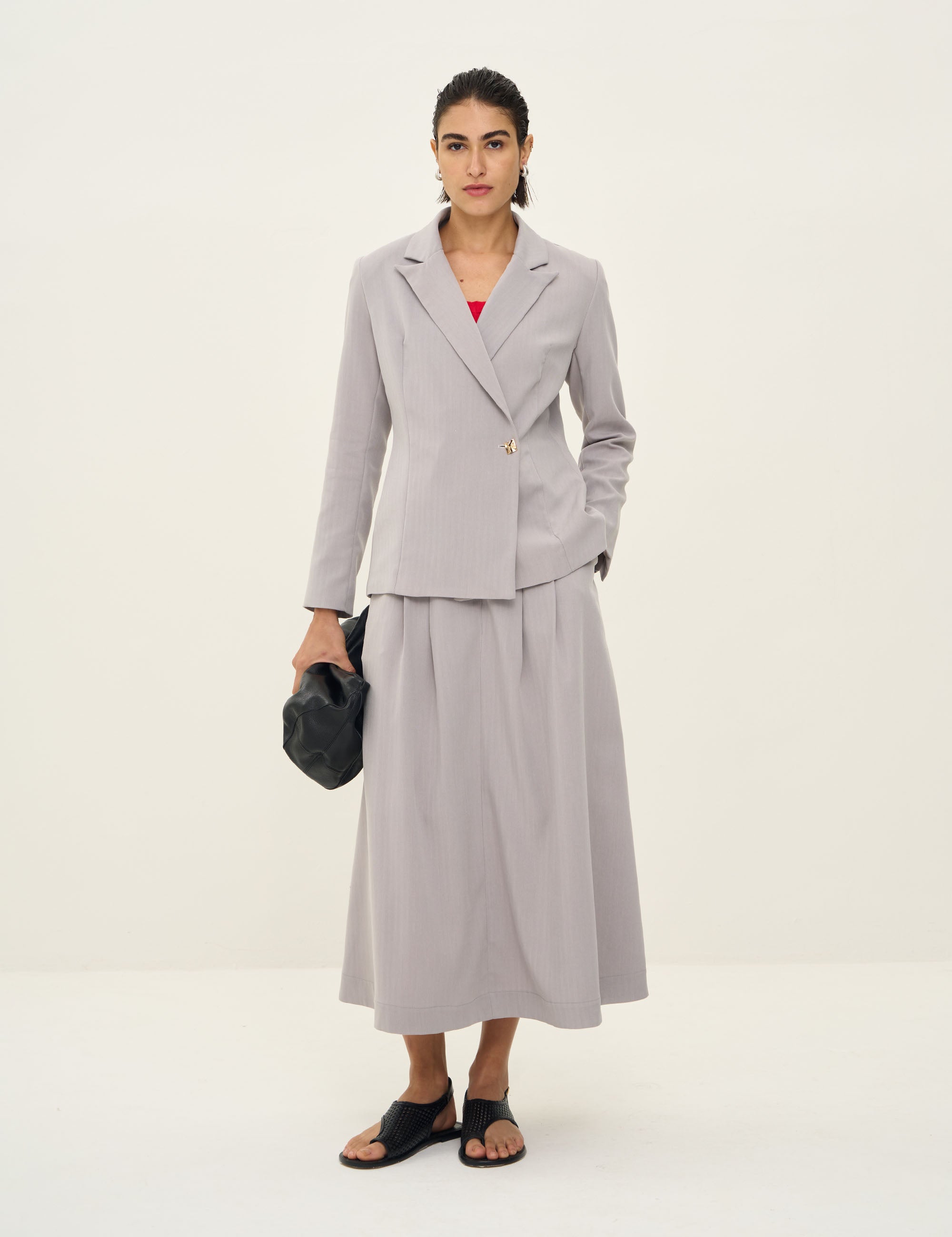 Blazer Kaylee Alfaiataria Cinza