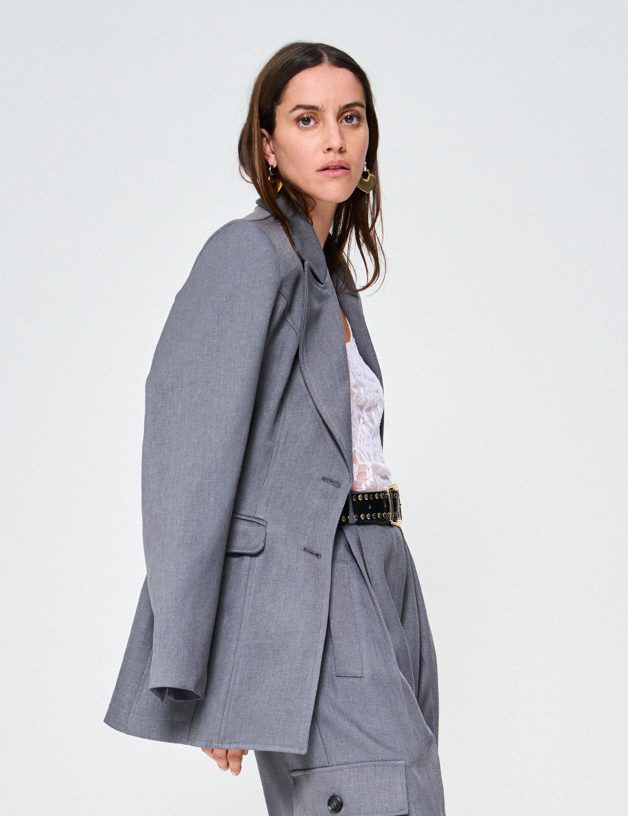 Blazer Madison Sarjado Chumbo