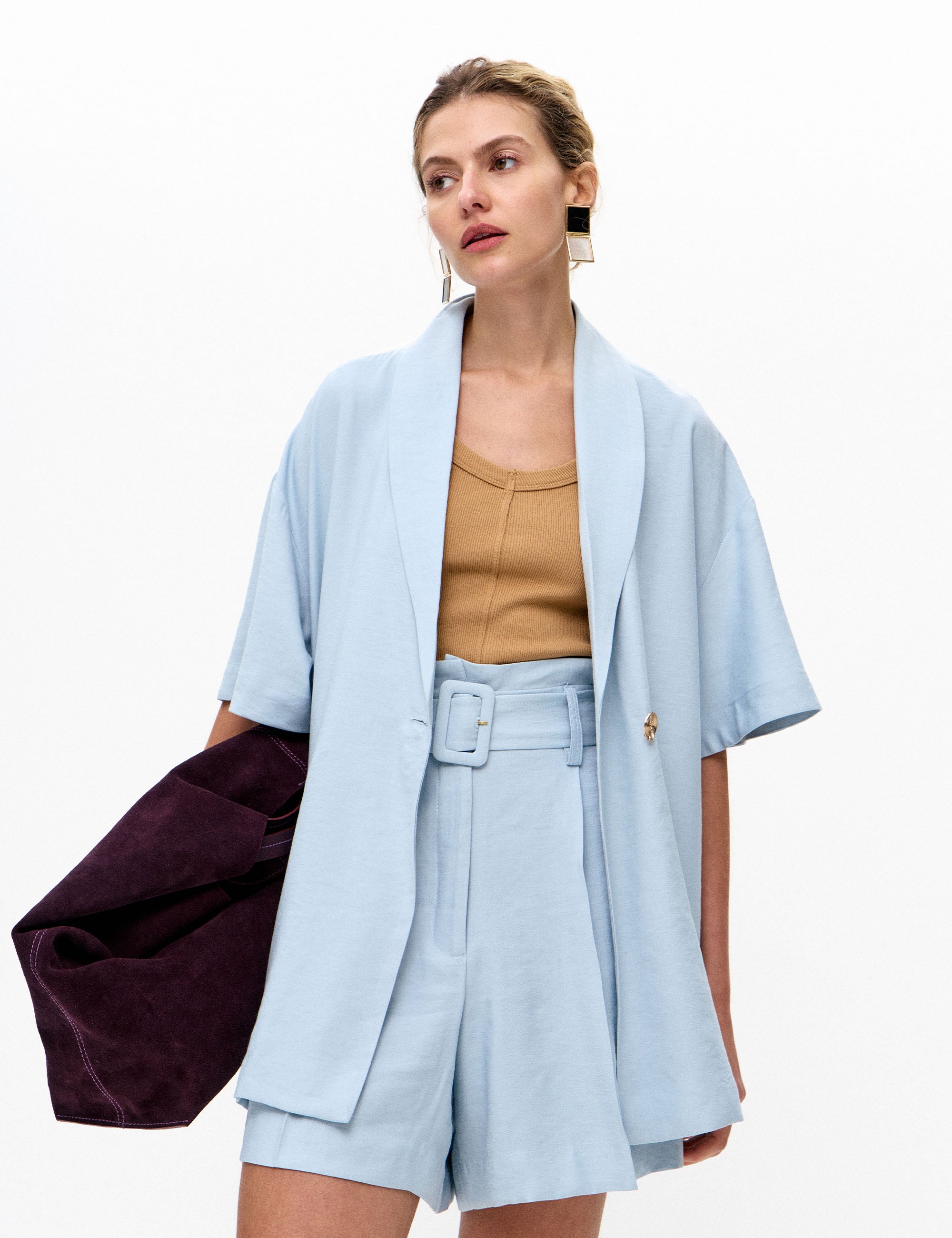 Blazer Maria Viscose Azul Radiante